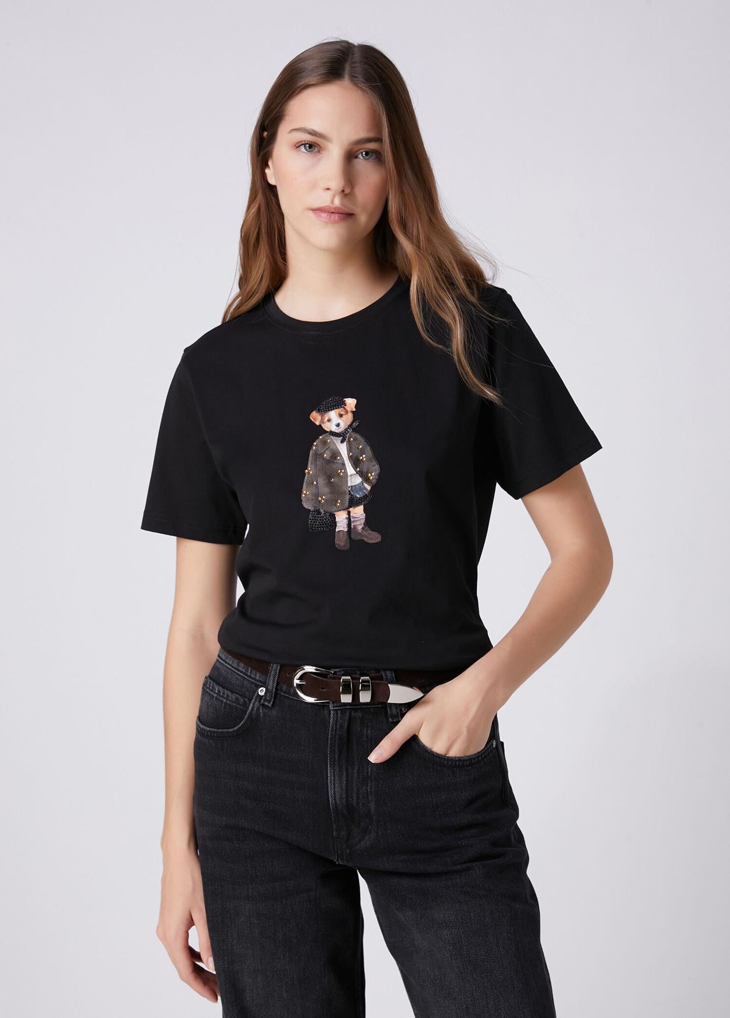 Beymen Club Kadın Siyah Ceketli Köpek Detaylı T-shirt