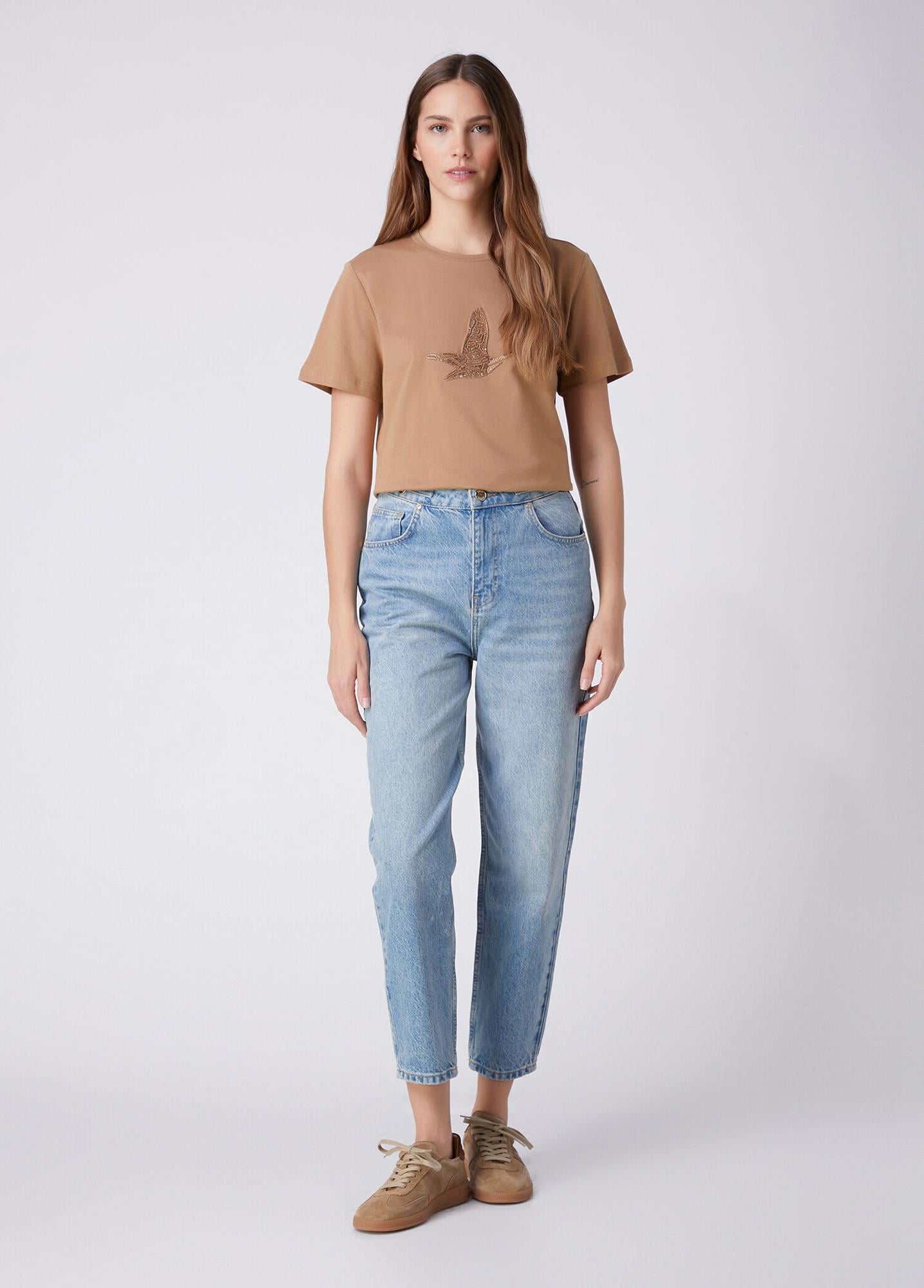 Beymen Club Kadın Camel Gofre Hotfix Logolu Sweatshirt