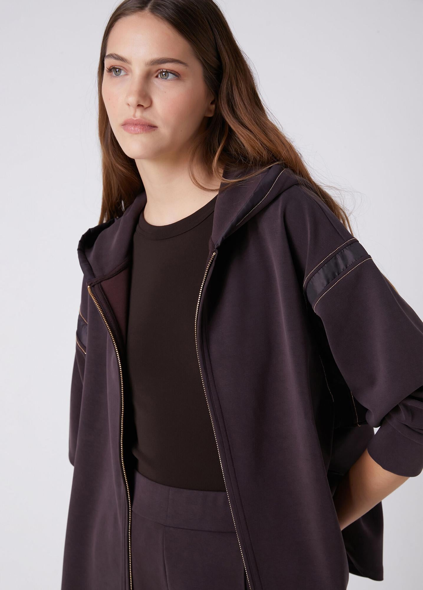 Beymen Club Kadın Mürdüm Kapüşonlu Zincir Detaylı Sweatshirt