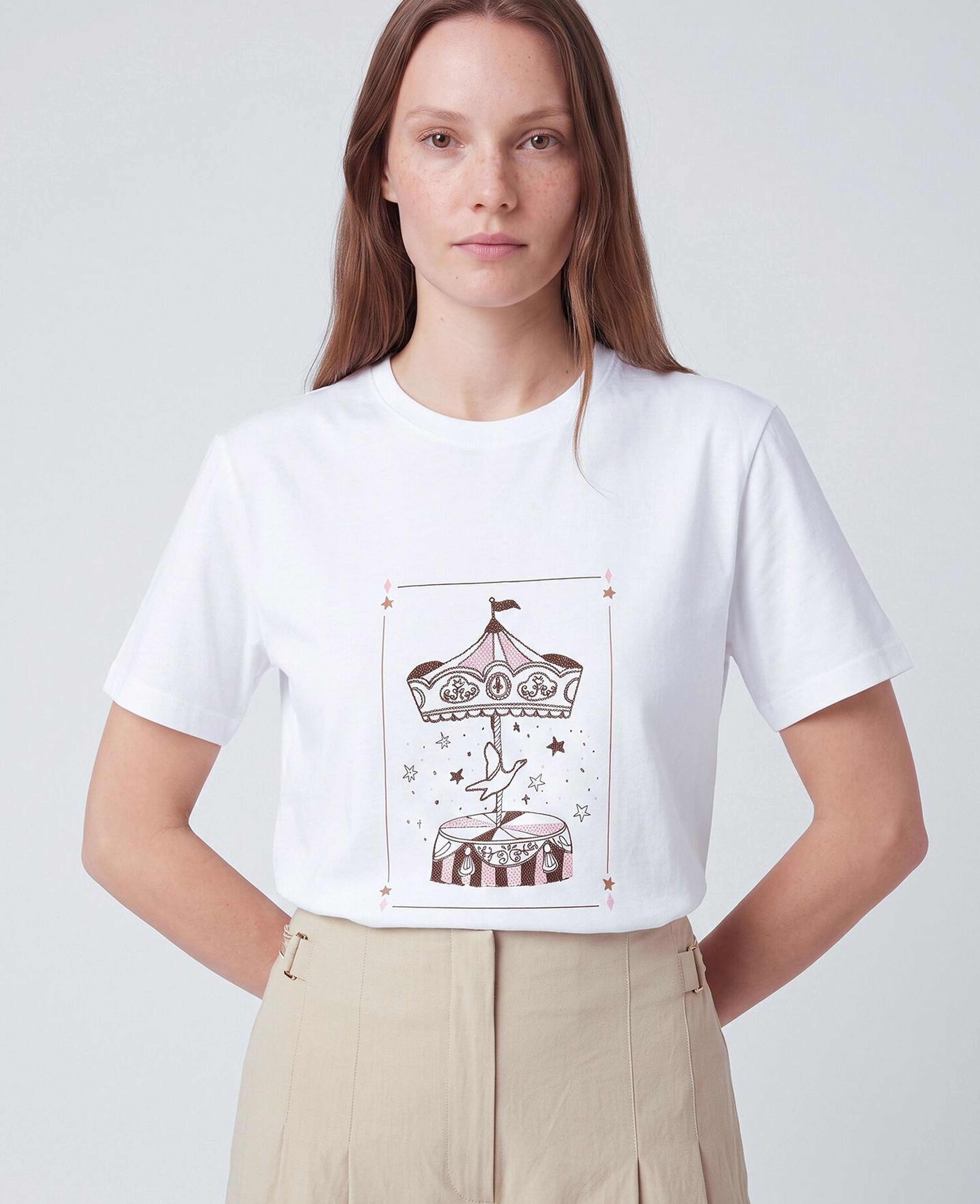 Beymen Club Kadın Kırık Beyaz Atlı Karınca Baskılı T-shirt