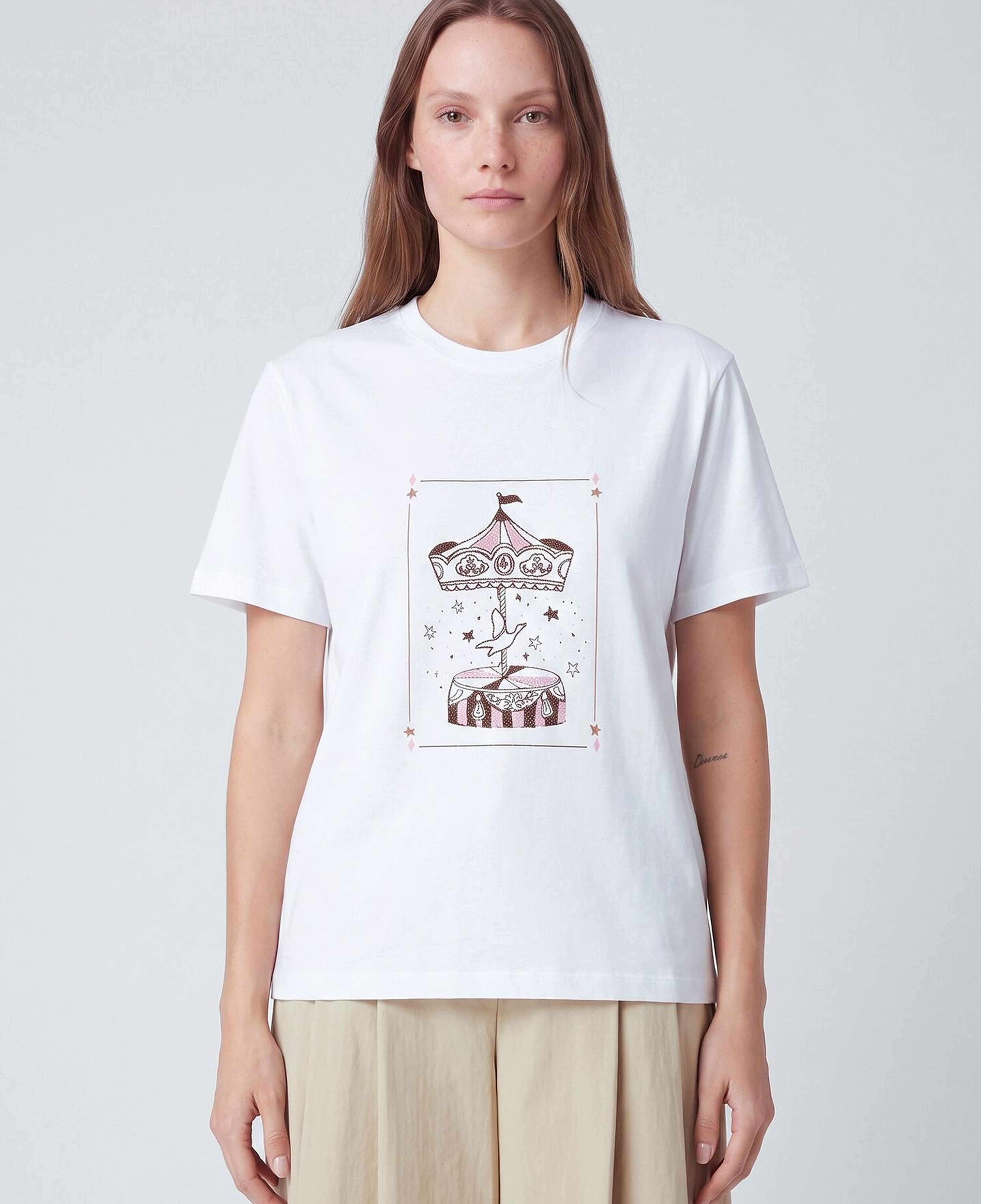 Beymen Club Kadın Kırık Beyaz Atlı Karınca Baskılı T-shirt