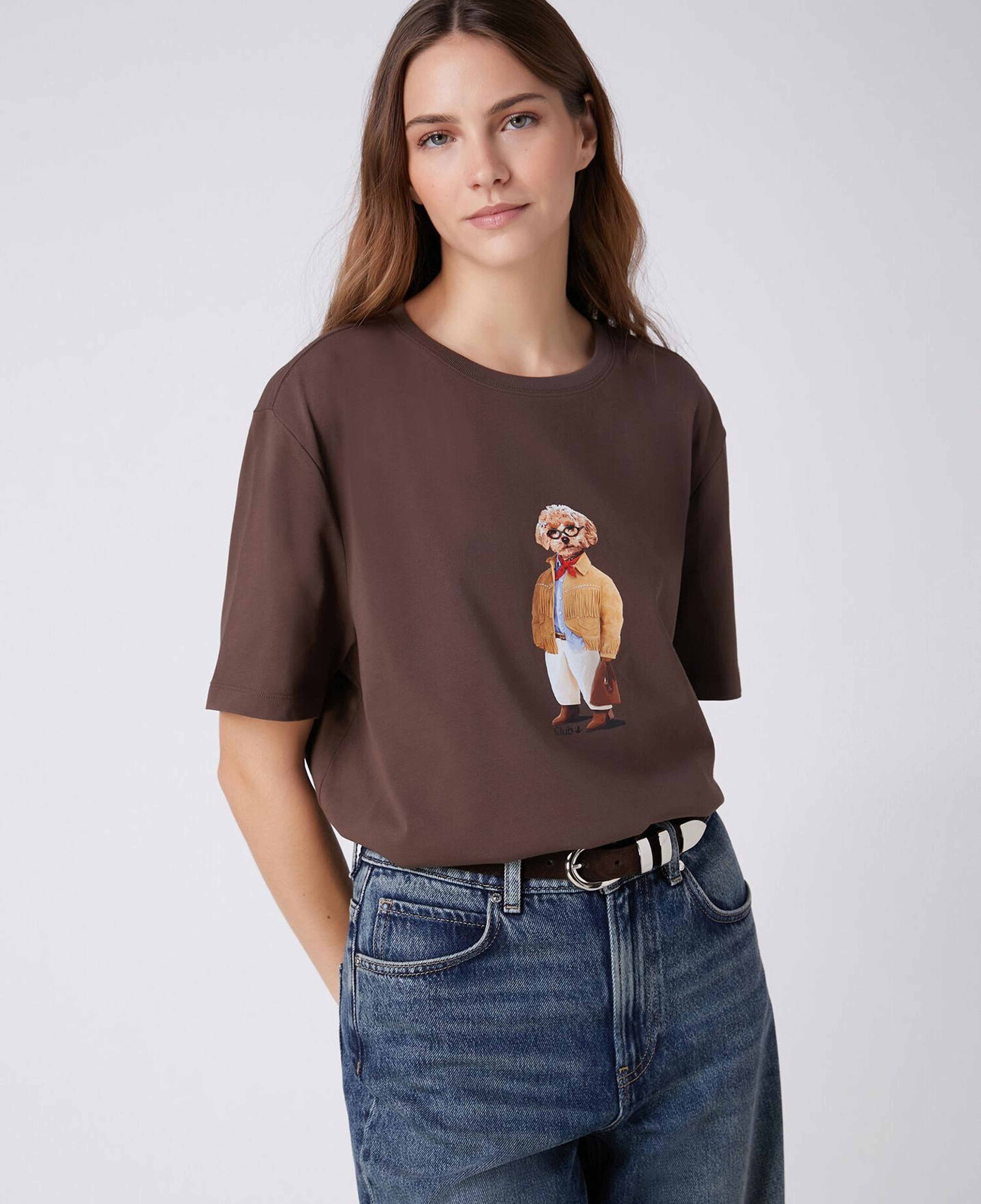Beymen Club Kadın Kahverengi Köpek Baskılı T-shirt