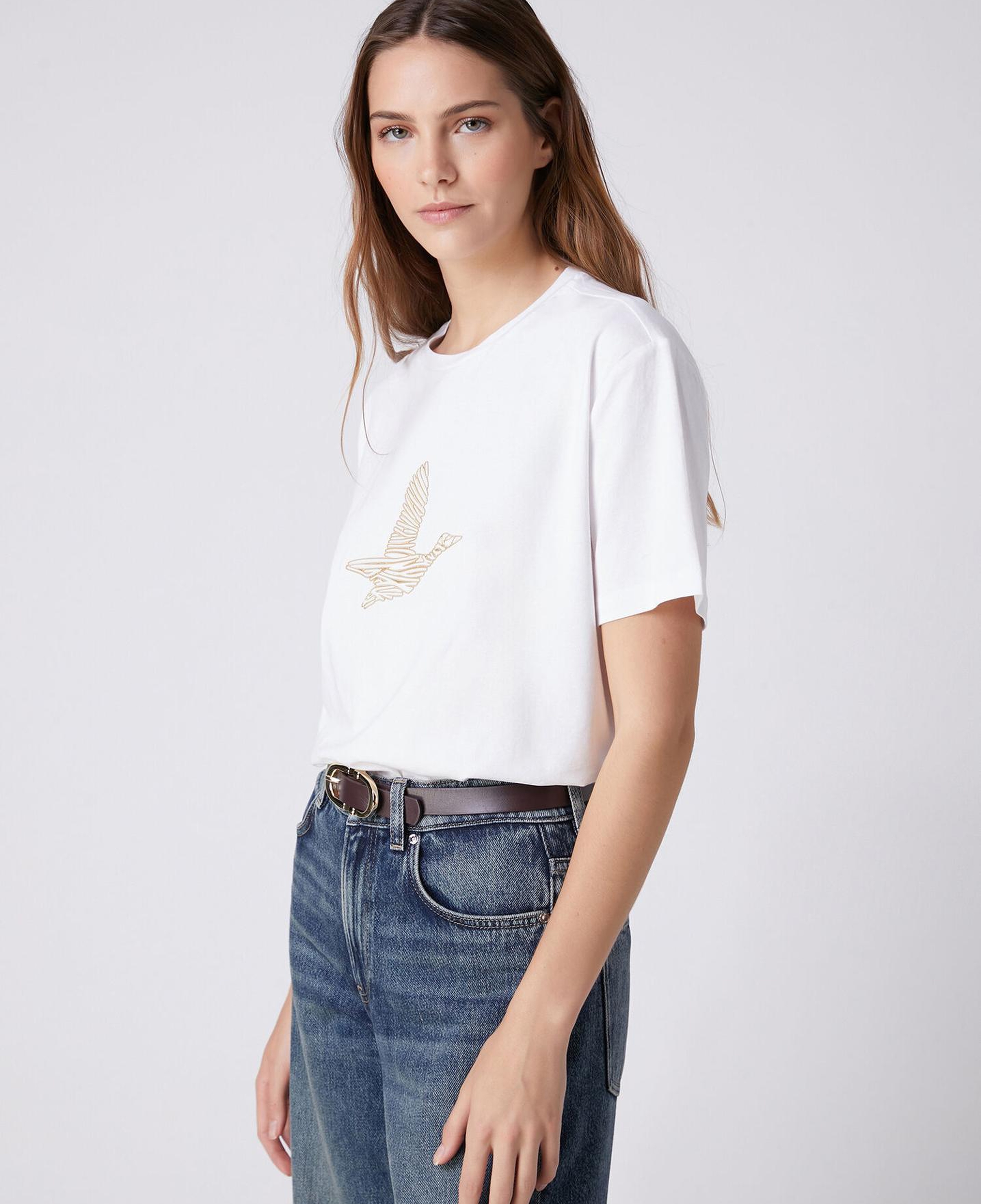 Beymen Club Kadın Beyaz Gold Logolu T-shirt