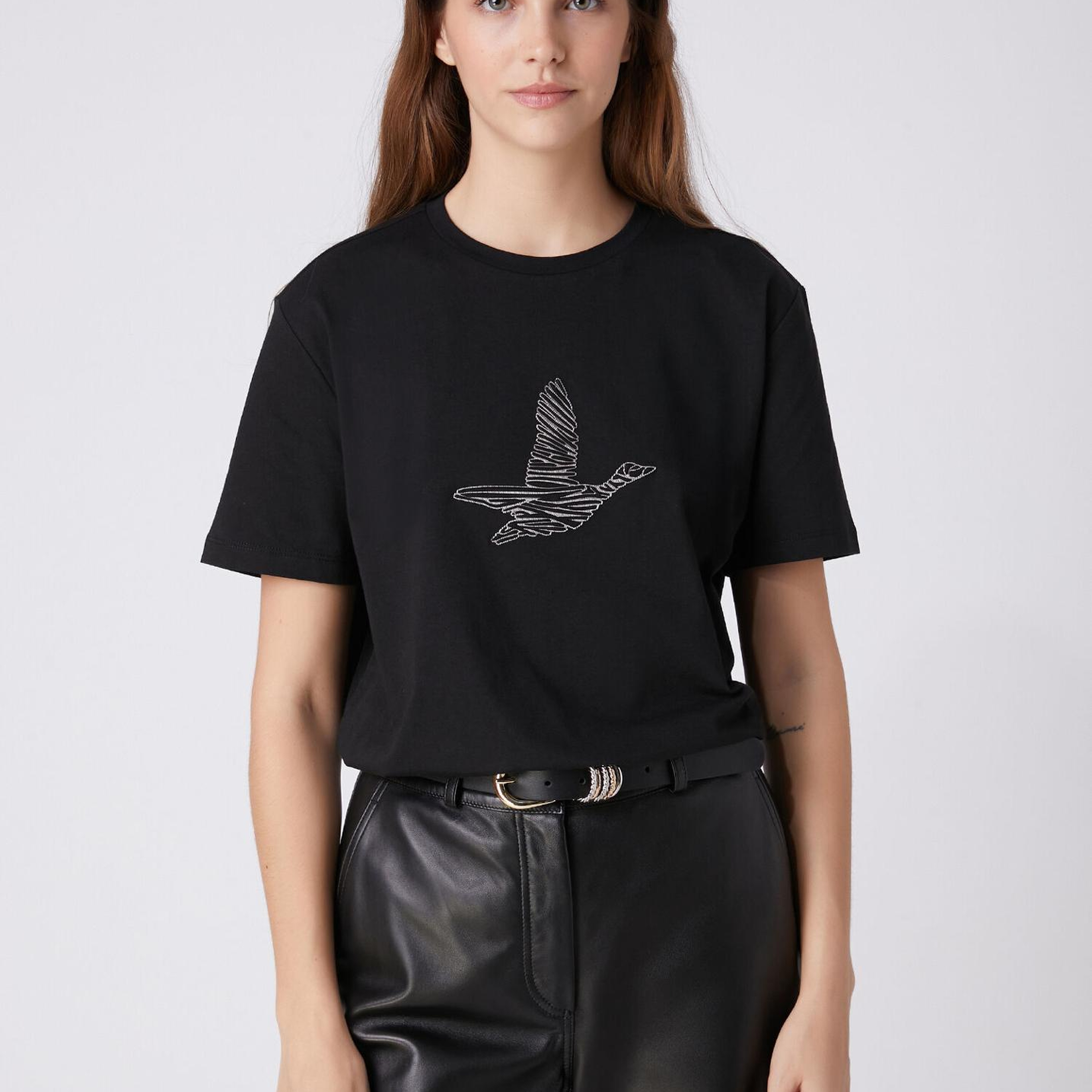 Beymen Club Kadın Siyah Logolu T-shirt
