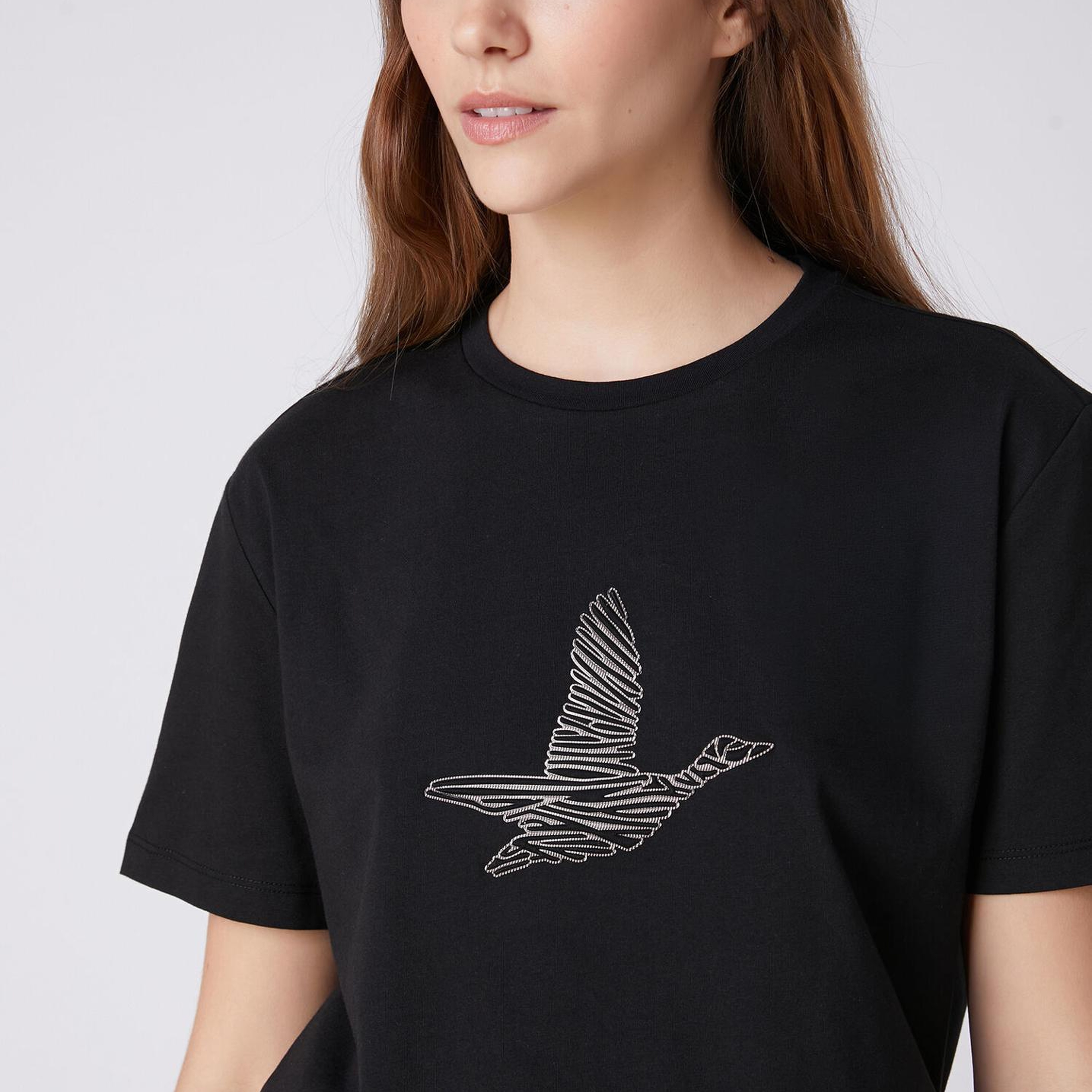 Beymen Club Kadın Siyah Logolu T-shirt