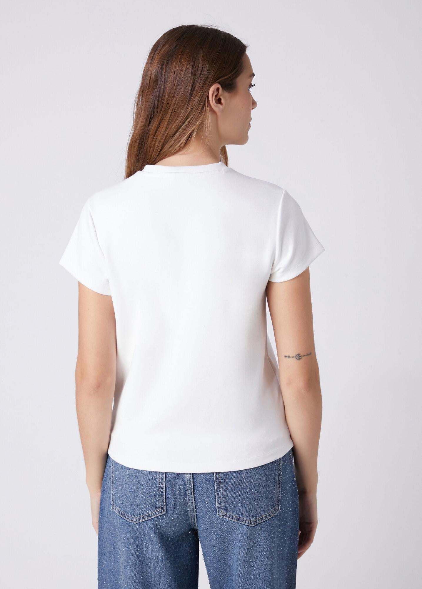 Beymen Club Kadın Beyaz Taşlı Armalı T-shirt