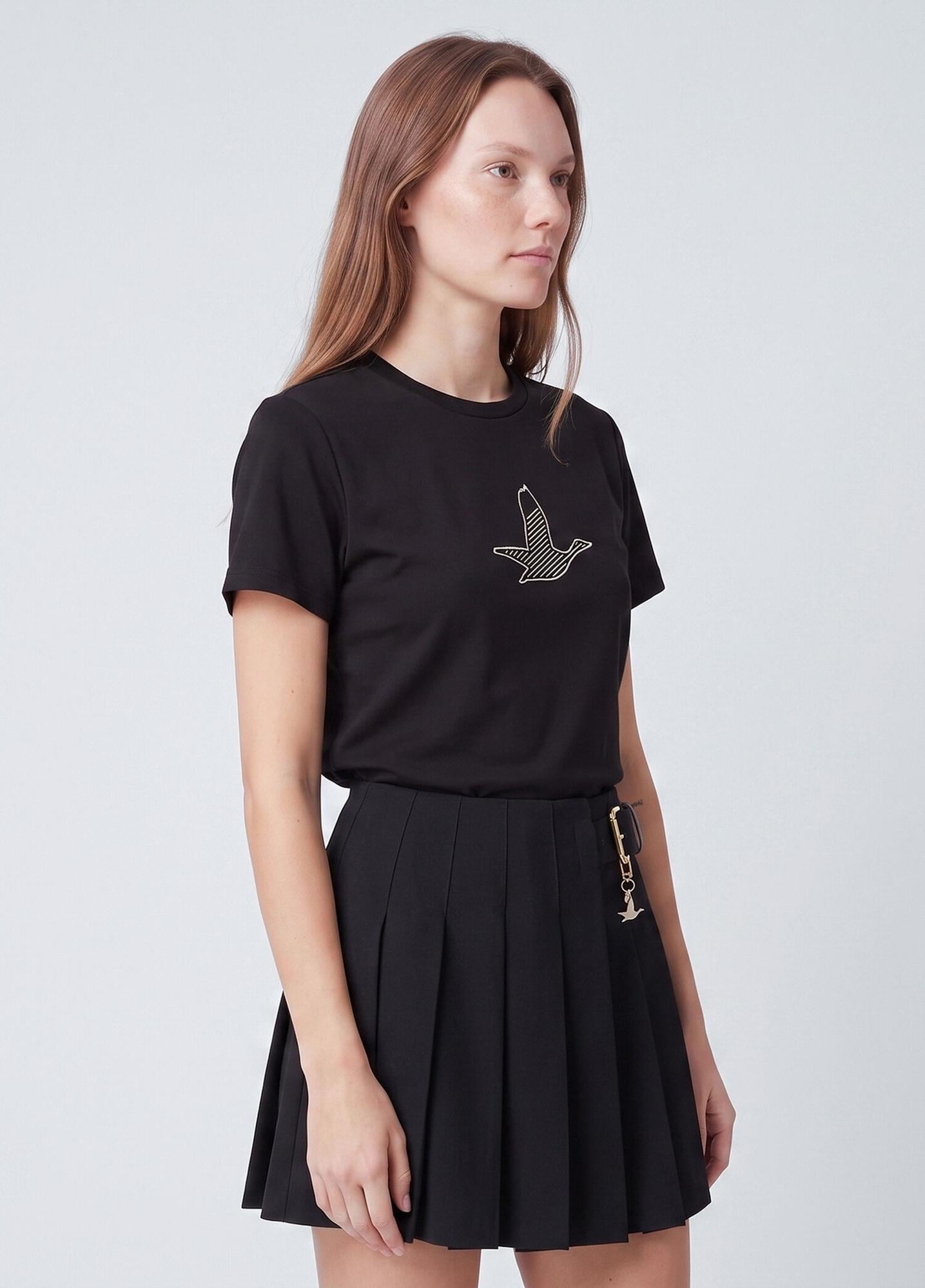 Beymen Club Kadın Siyah Silver Logolu T-shirt