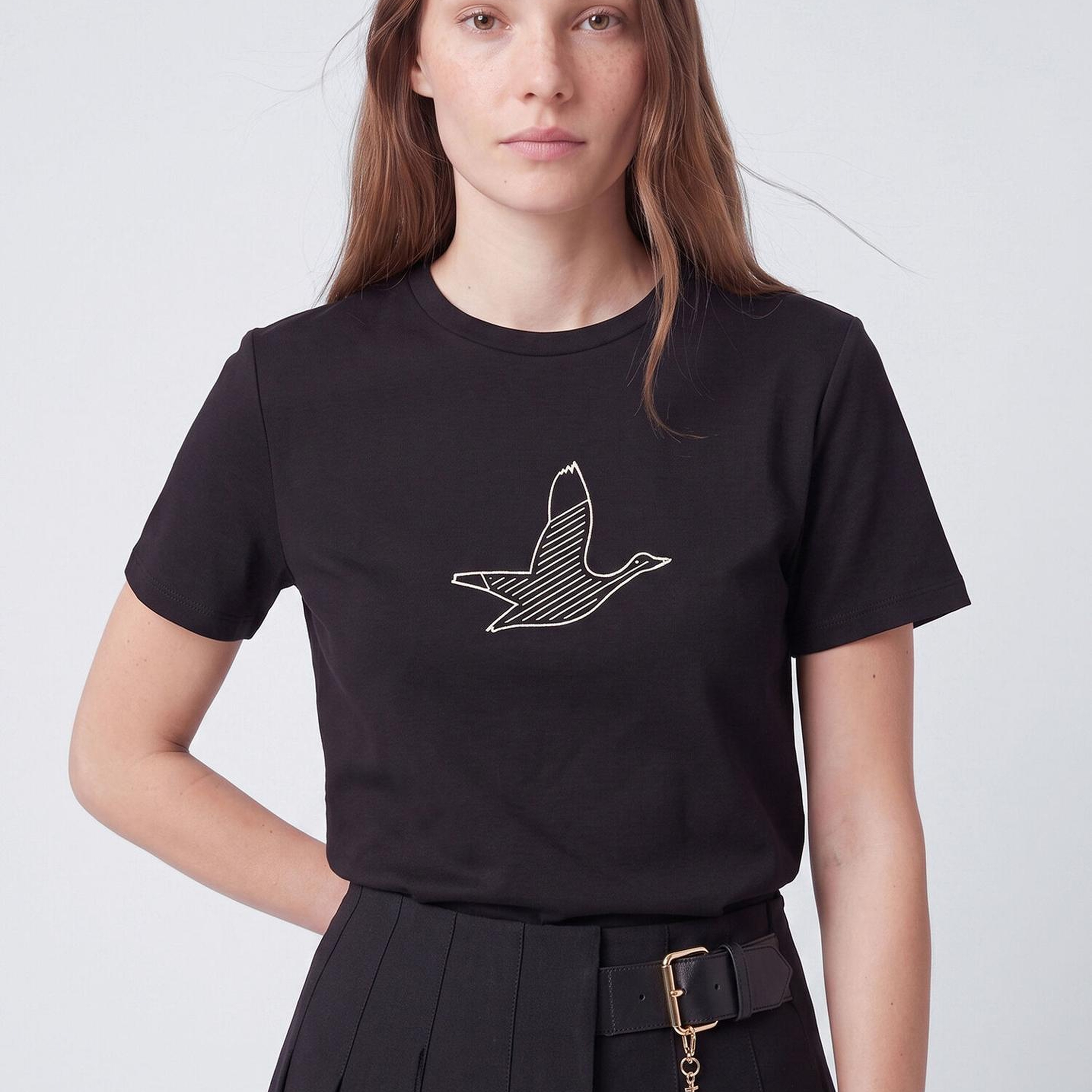 Beymen Club Kadın Siyah Silver Logolu T-shirt
