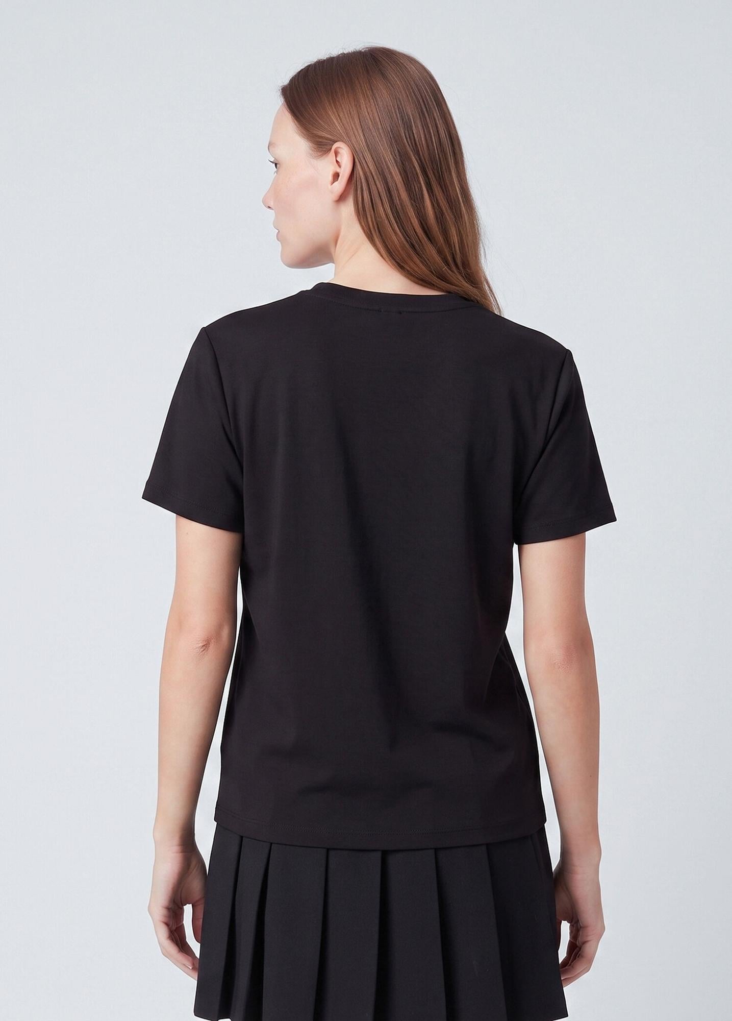 Beymen Club Kadın Siyah Silver Logolu T-shirt