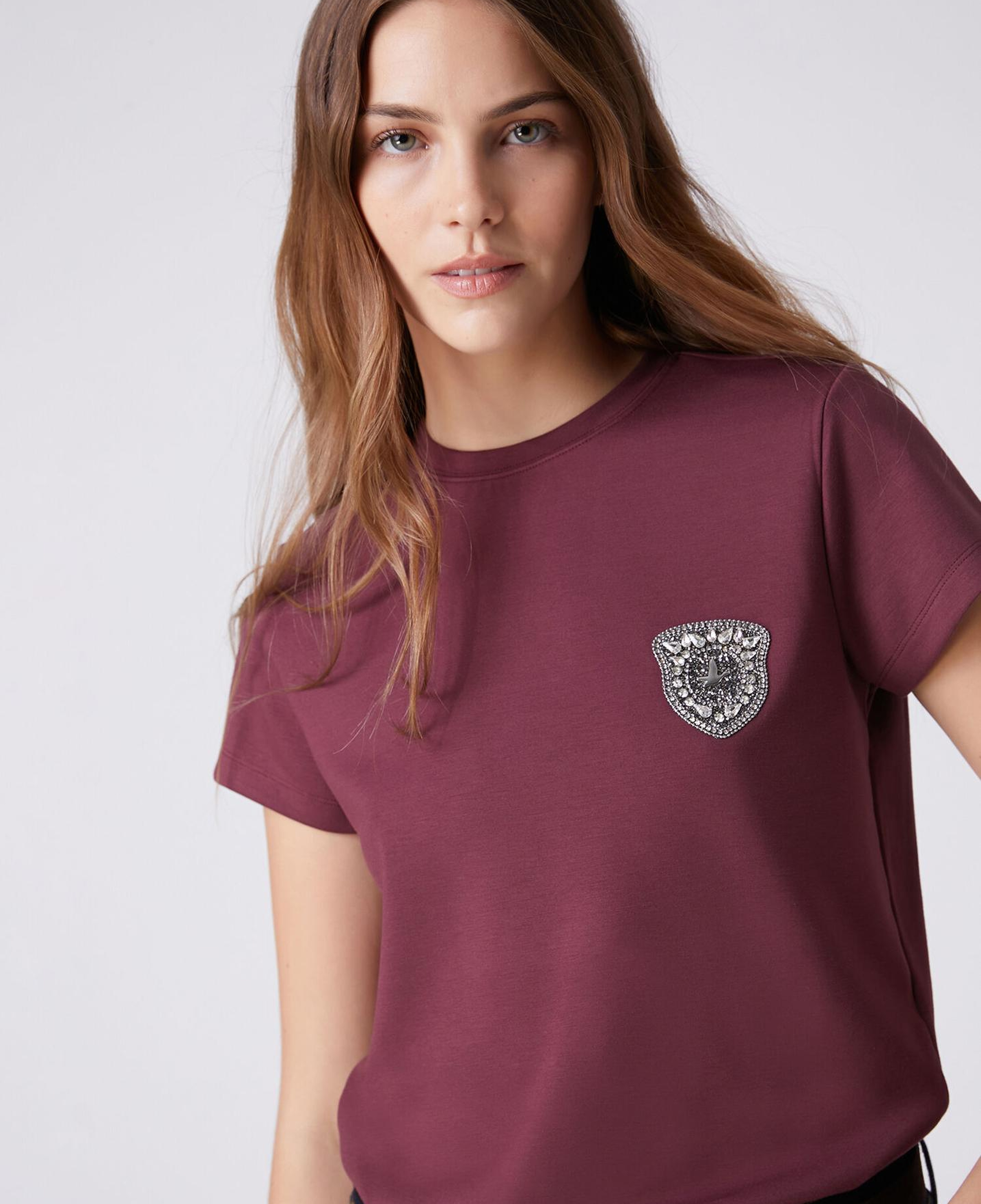 Beymen Club Kadın Bordo Taşlı Logo Detaylı T-shirt