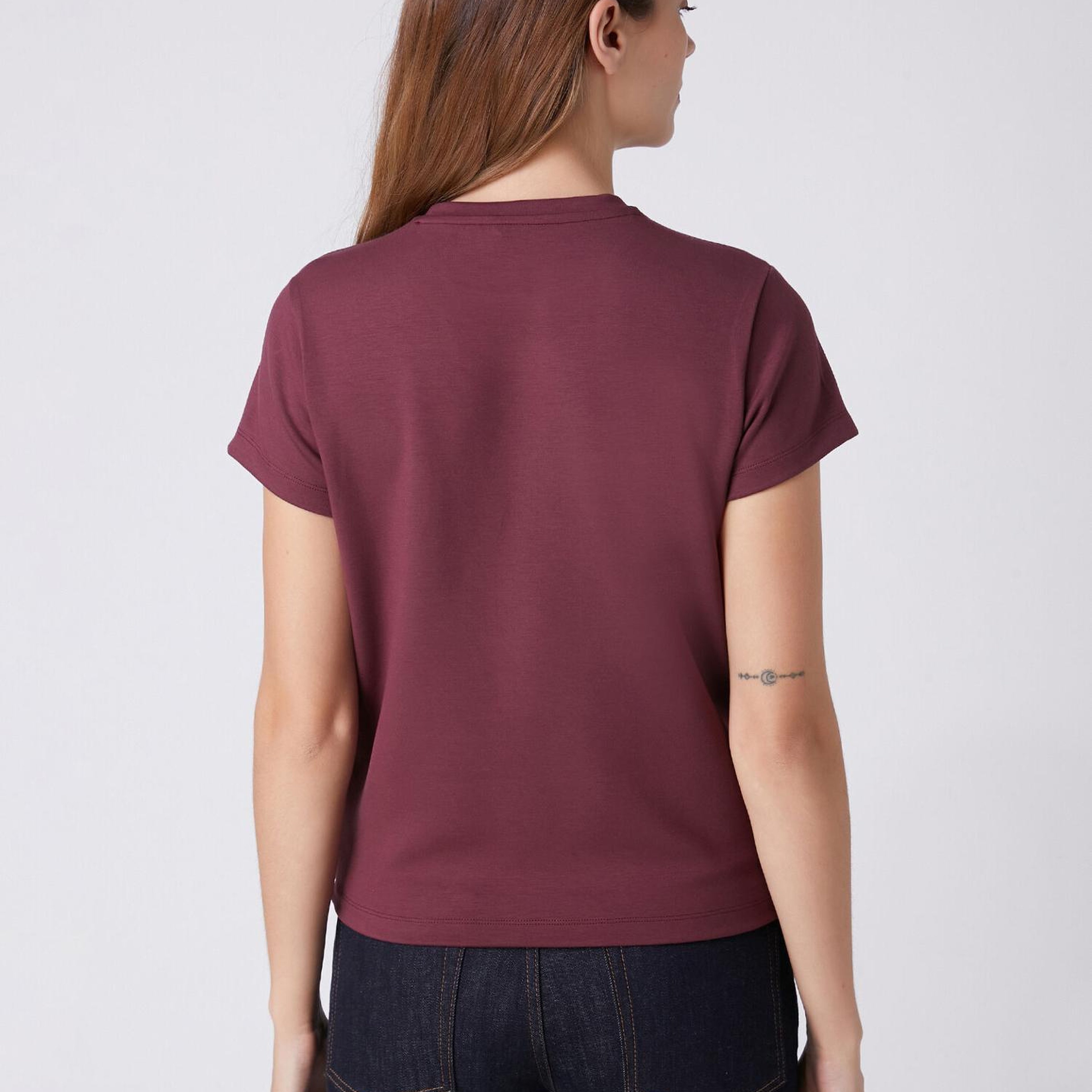 Beymen Club Kadın Bordo Taşlı Logo Detaylı T-shirt