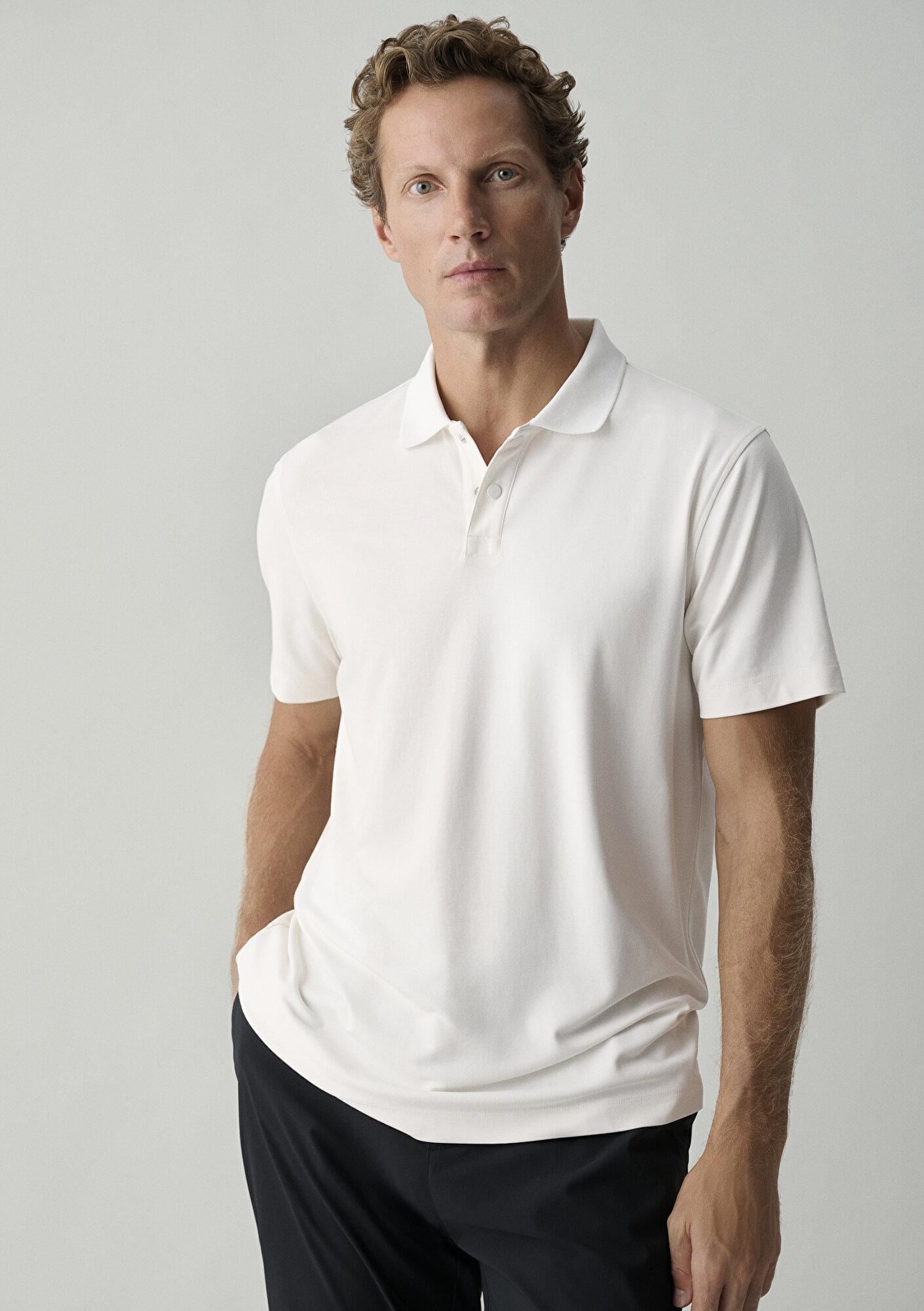 Mavi Ekru Polo Tişört Slim Fit / Dar Kesim 0620213-70057