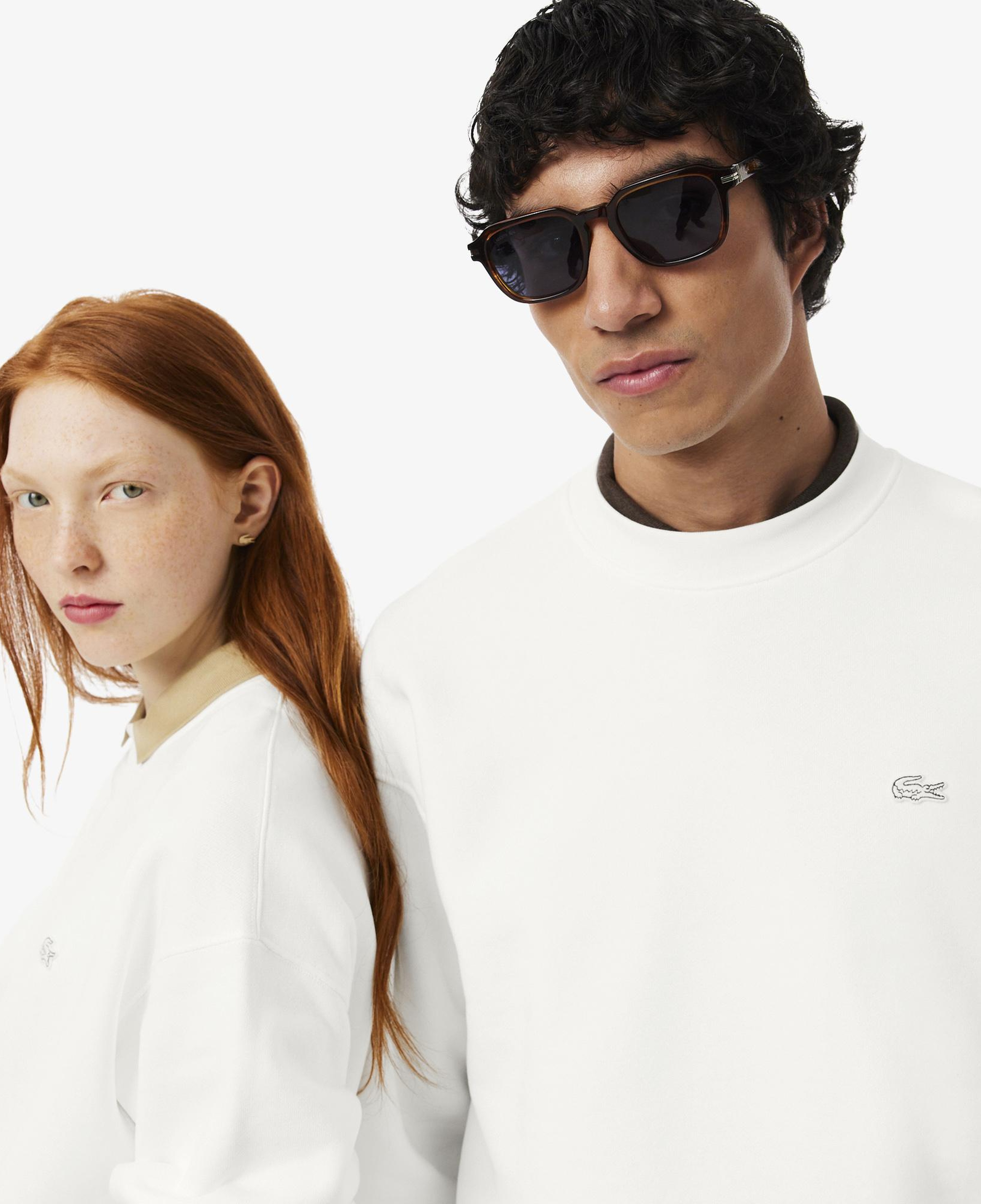 Lacoste Loose Fit Erkek Beyaz Sweatshirt