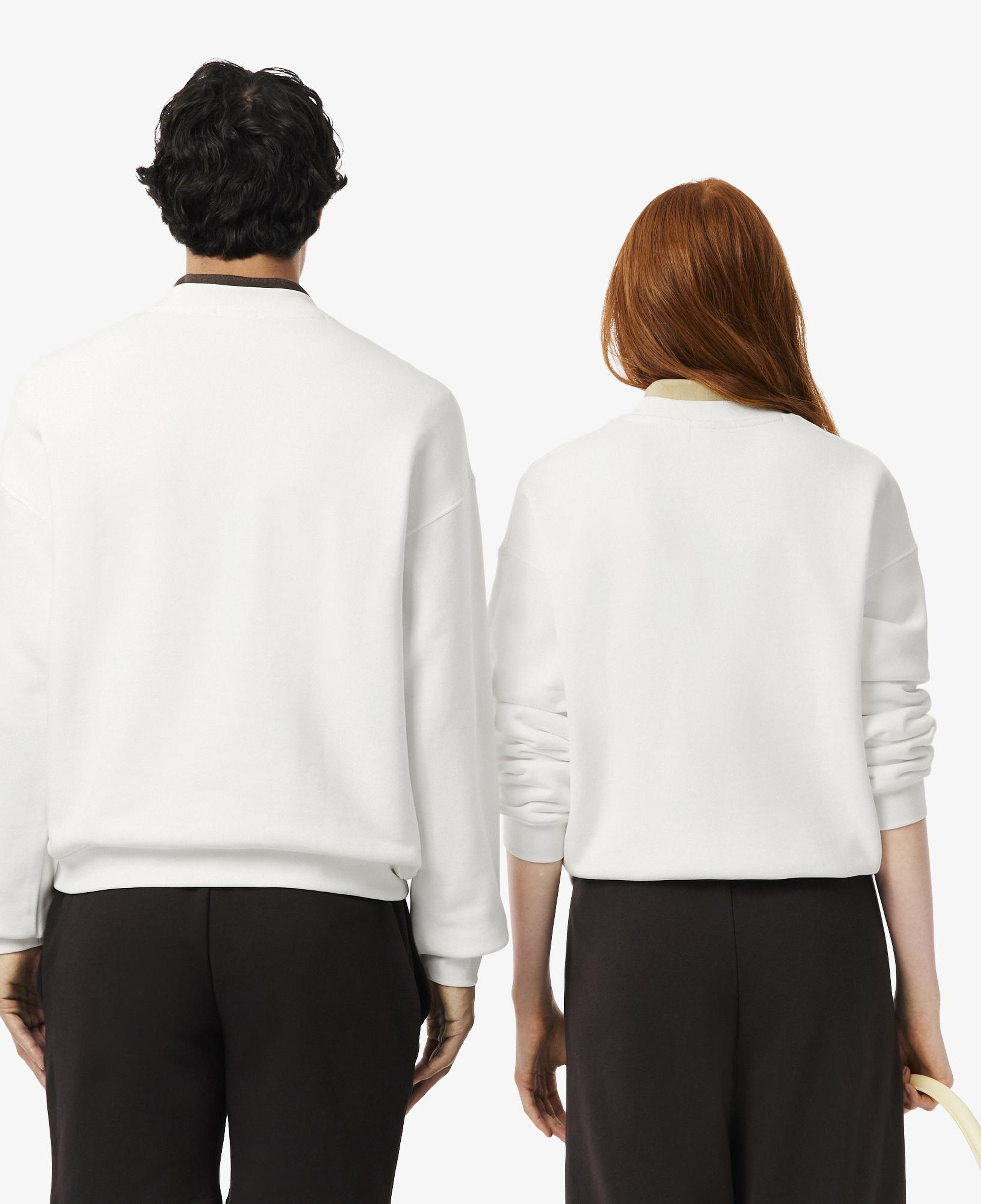 Lacoste Loose Fit Erkek Beyaz Sweatshirt