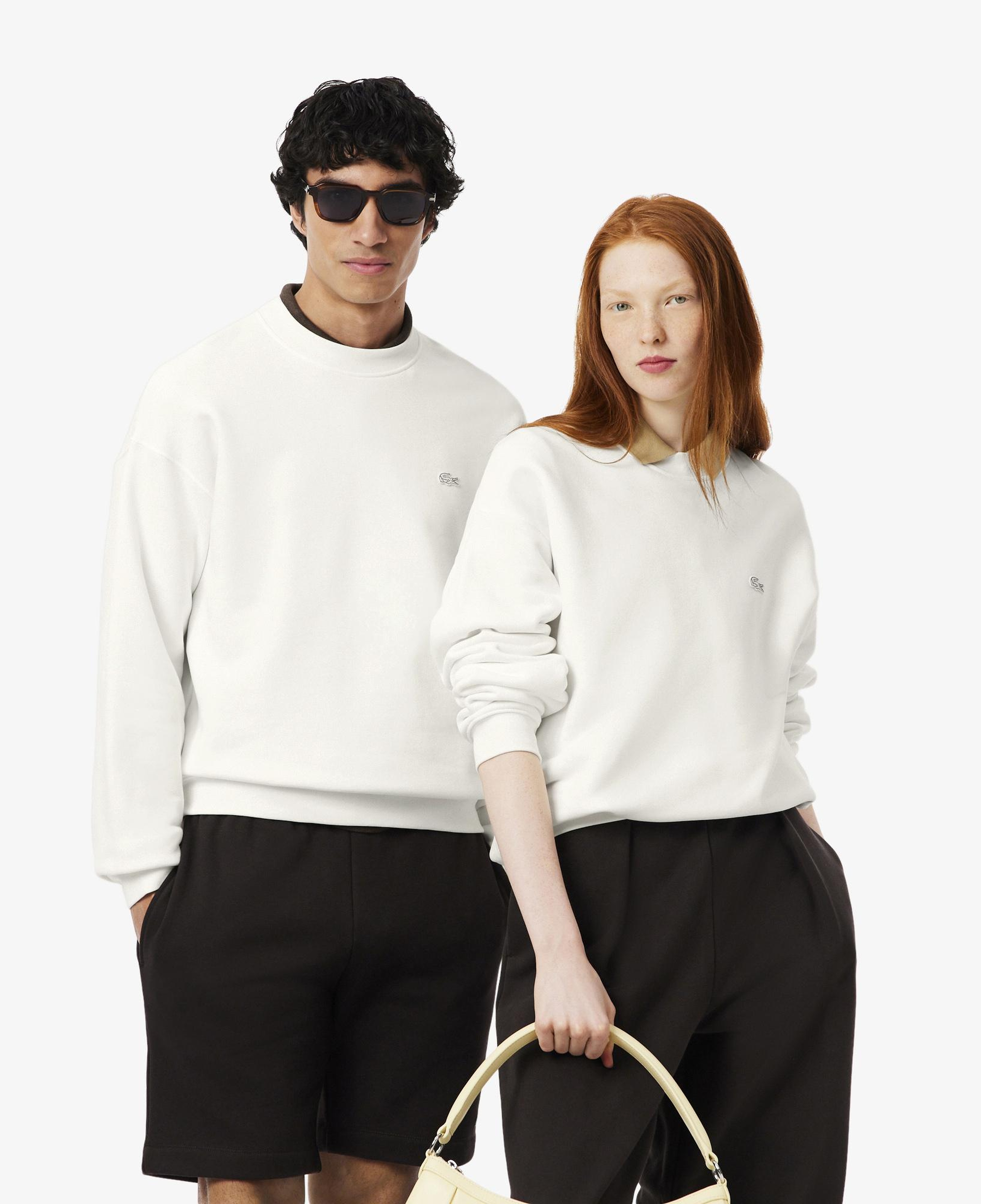 Lacoste Loose Fit Erkek Beyaz Sweatshirt