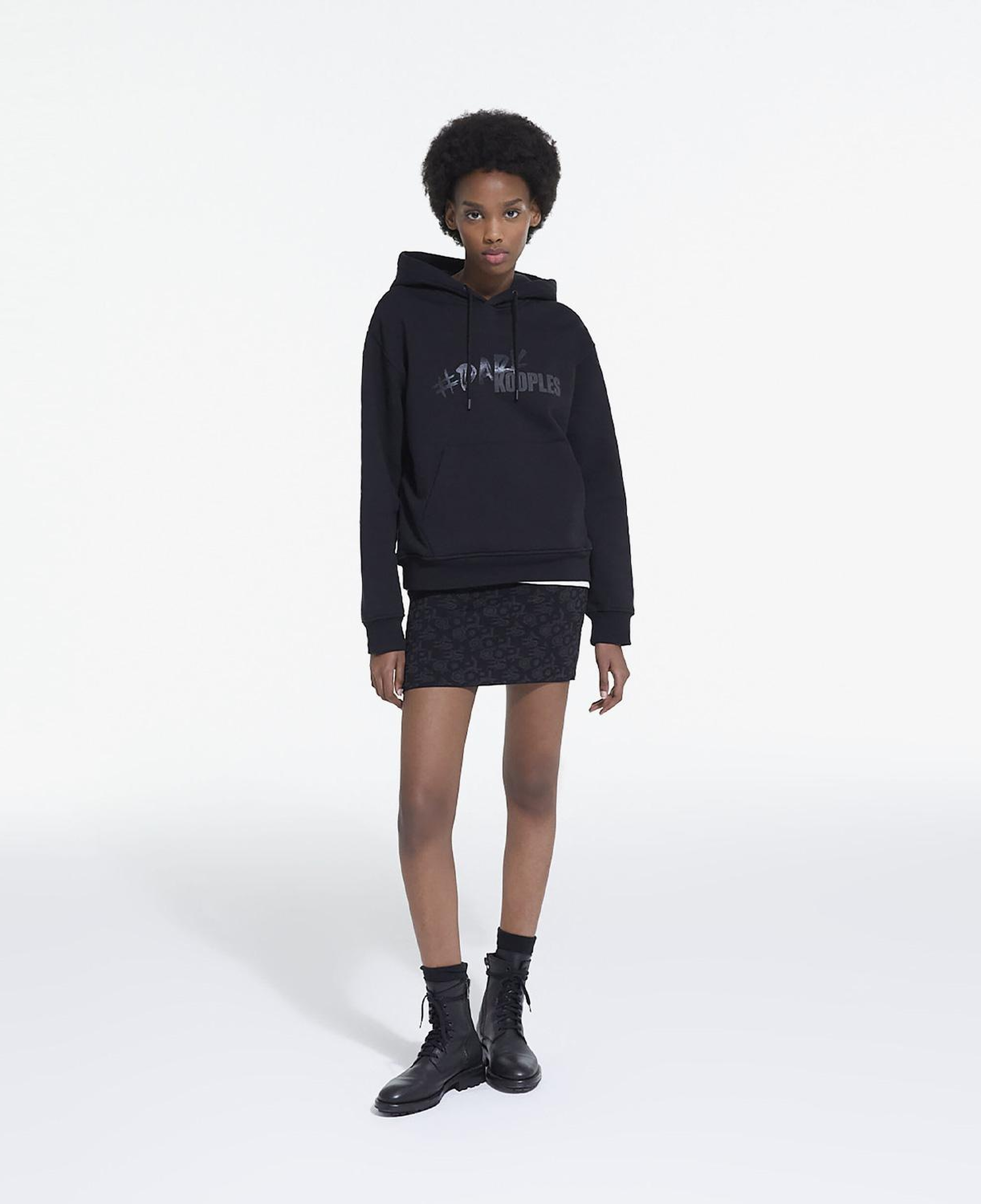 The Kooples Logomania Kadın Siyah Hoodie