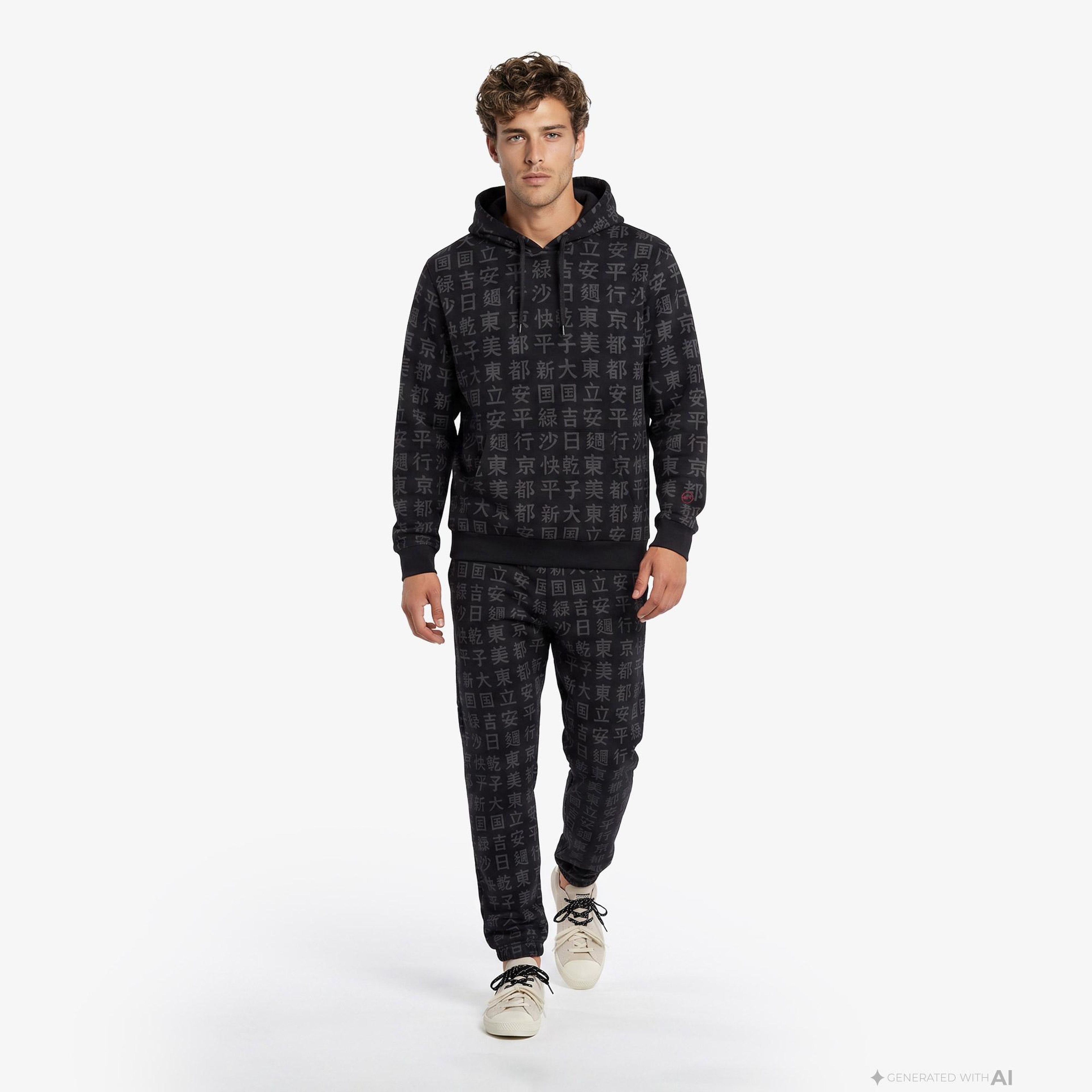 UNITED4 Regular Fit Erkek Siyah Eşofman Altı