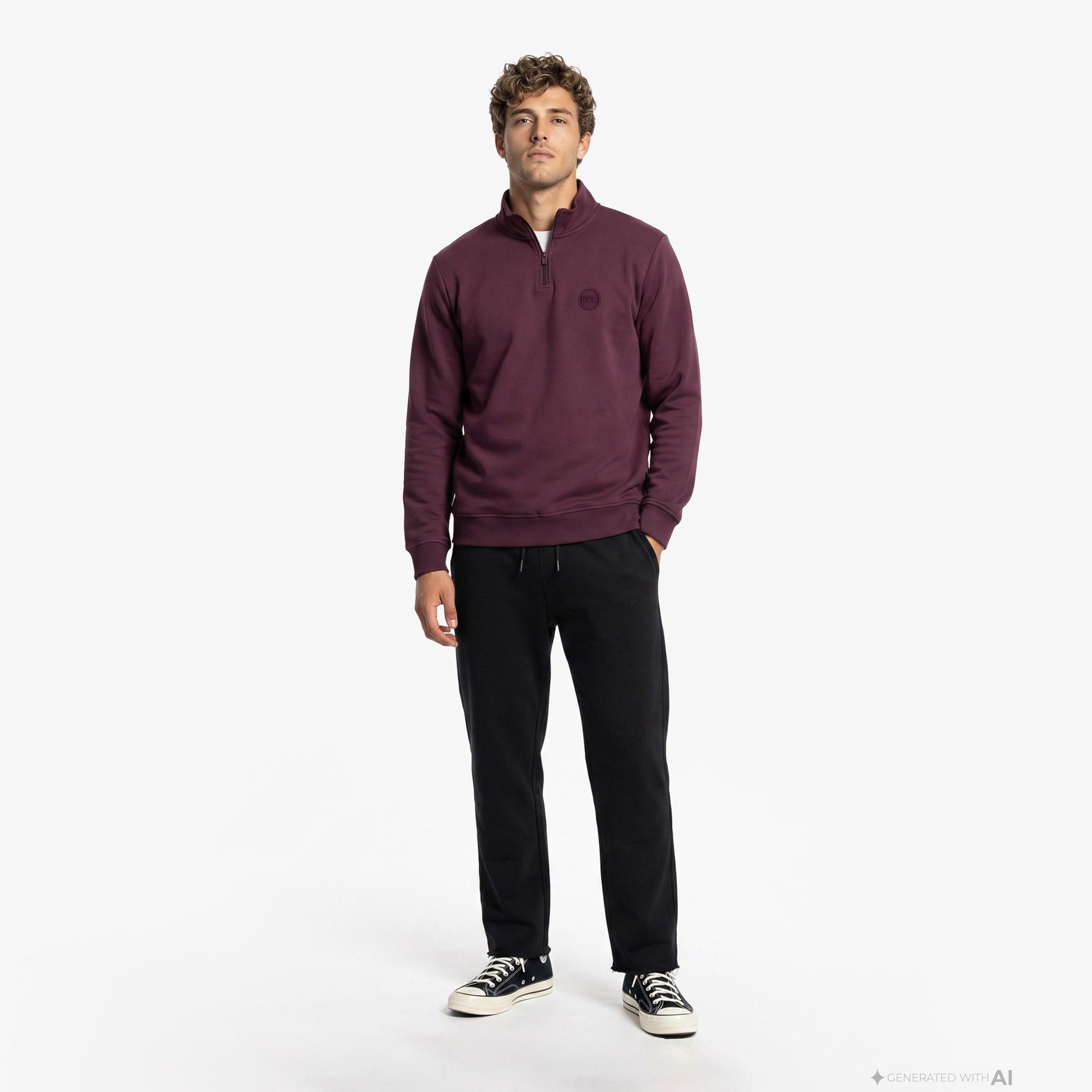 UNITED4 Regular Fit Erkek Bordo Sweatshirt