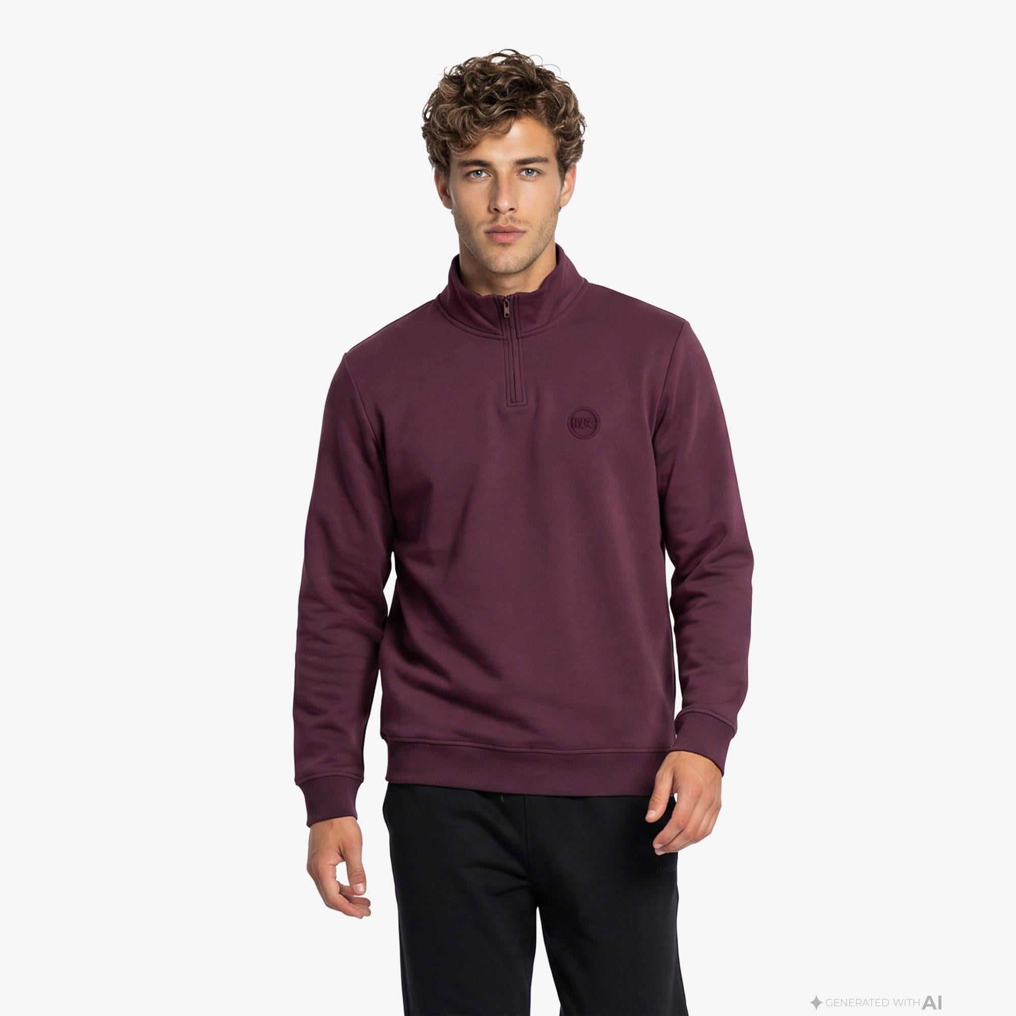 UNITED4 Regular Fit Erkek Bordo Sweatshirt