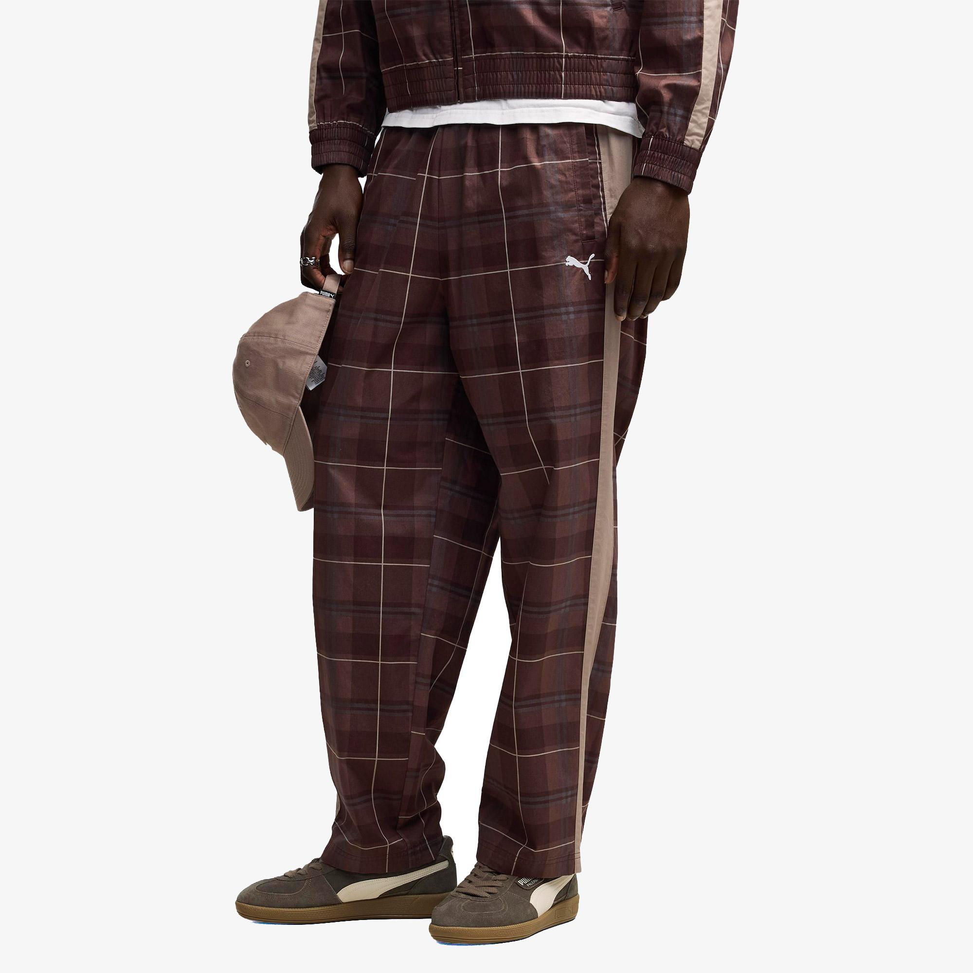Puma T7 Tartan Track Erkek Kahverengi Pantolon