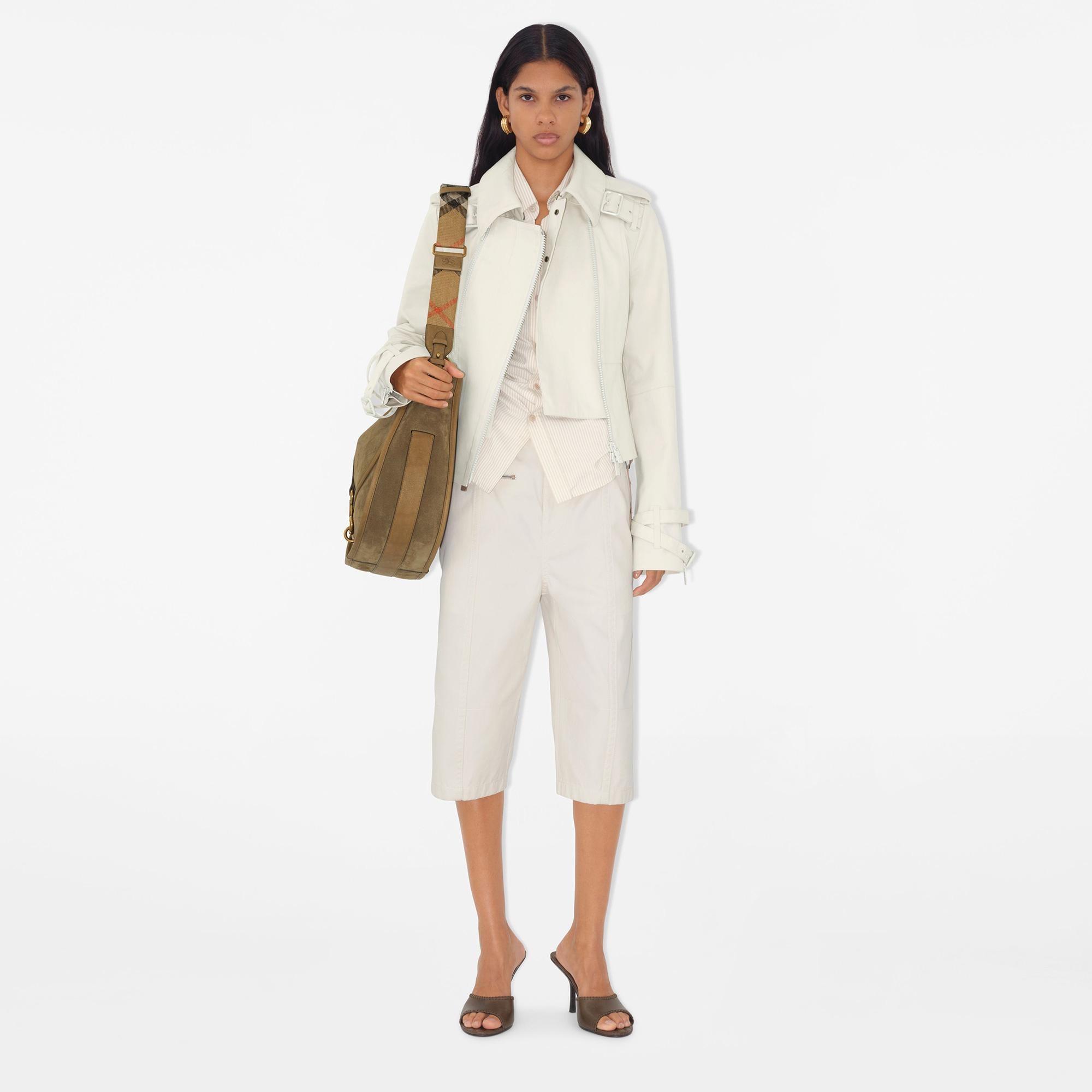 Burberry Cie Cotton Kadın Krem Pantolon