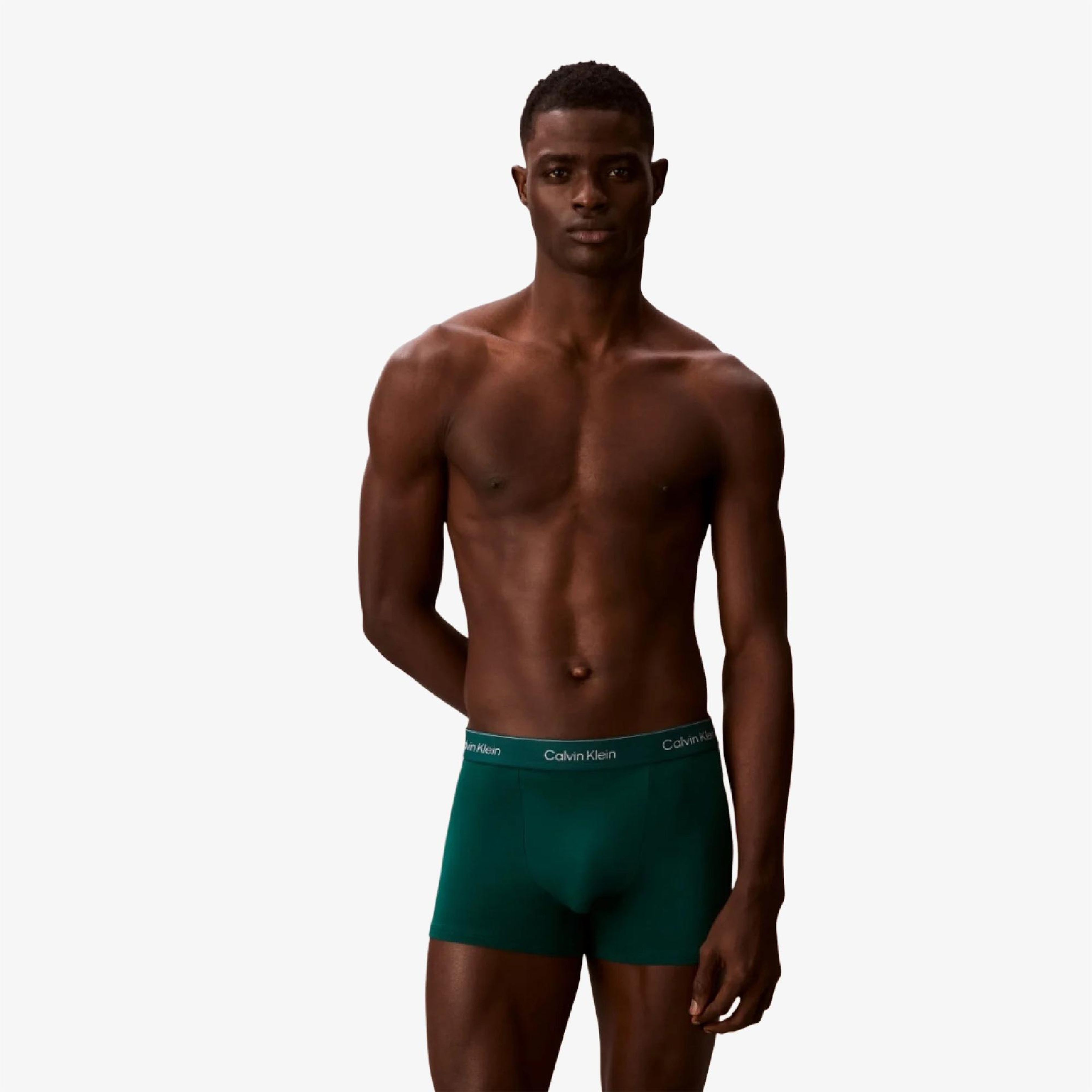 Calvin Klein Pamuklu Logo 3'lü Erkek Renkli Boxer