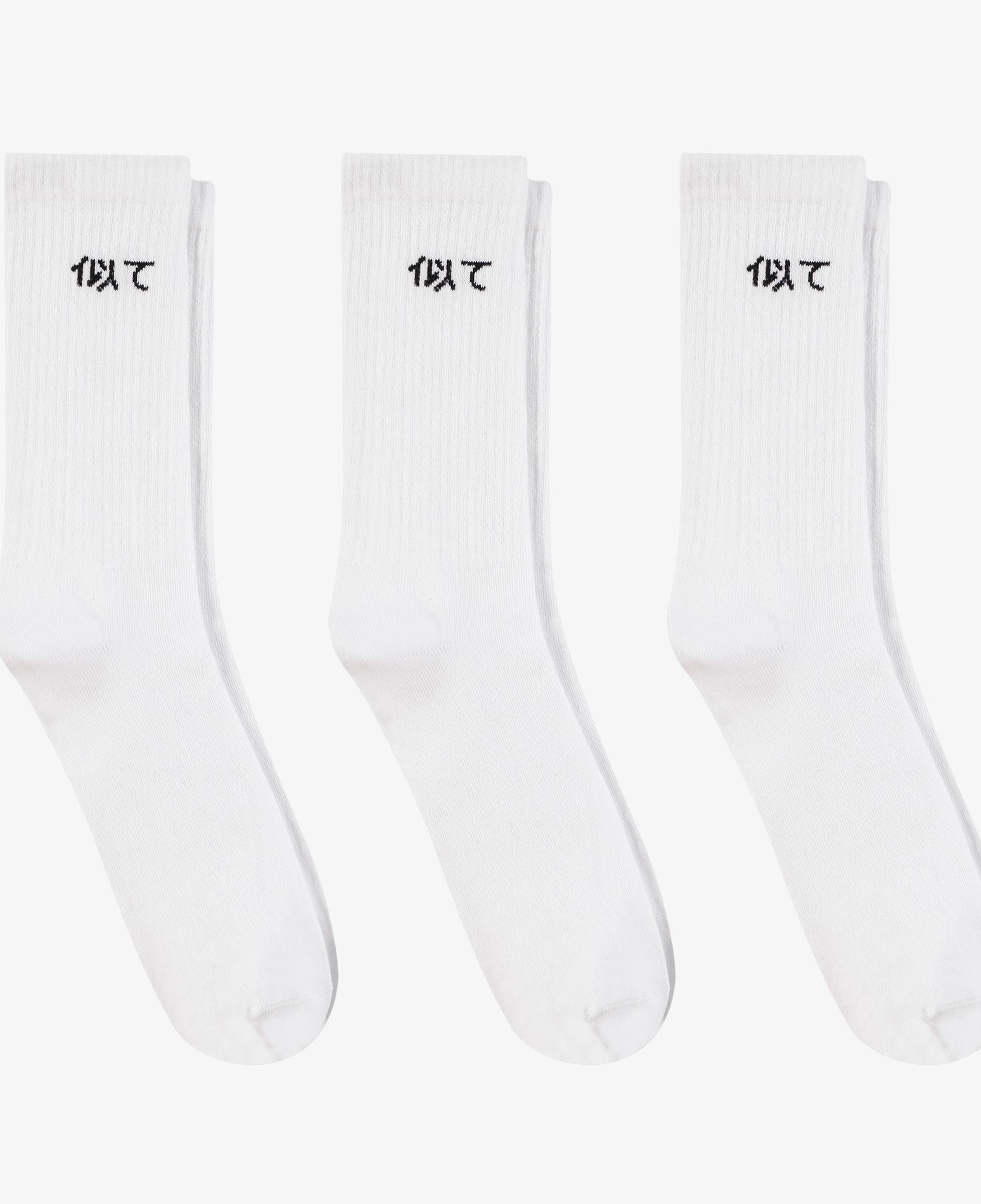 UNITED4 Unisex Beyaz 3'lü Soket Çorap