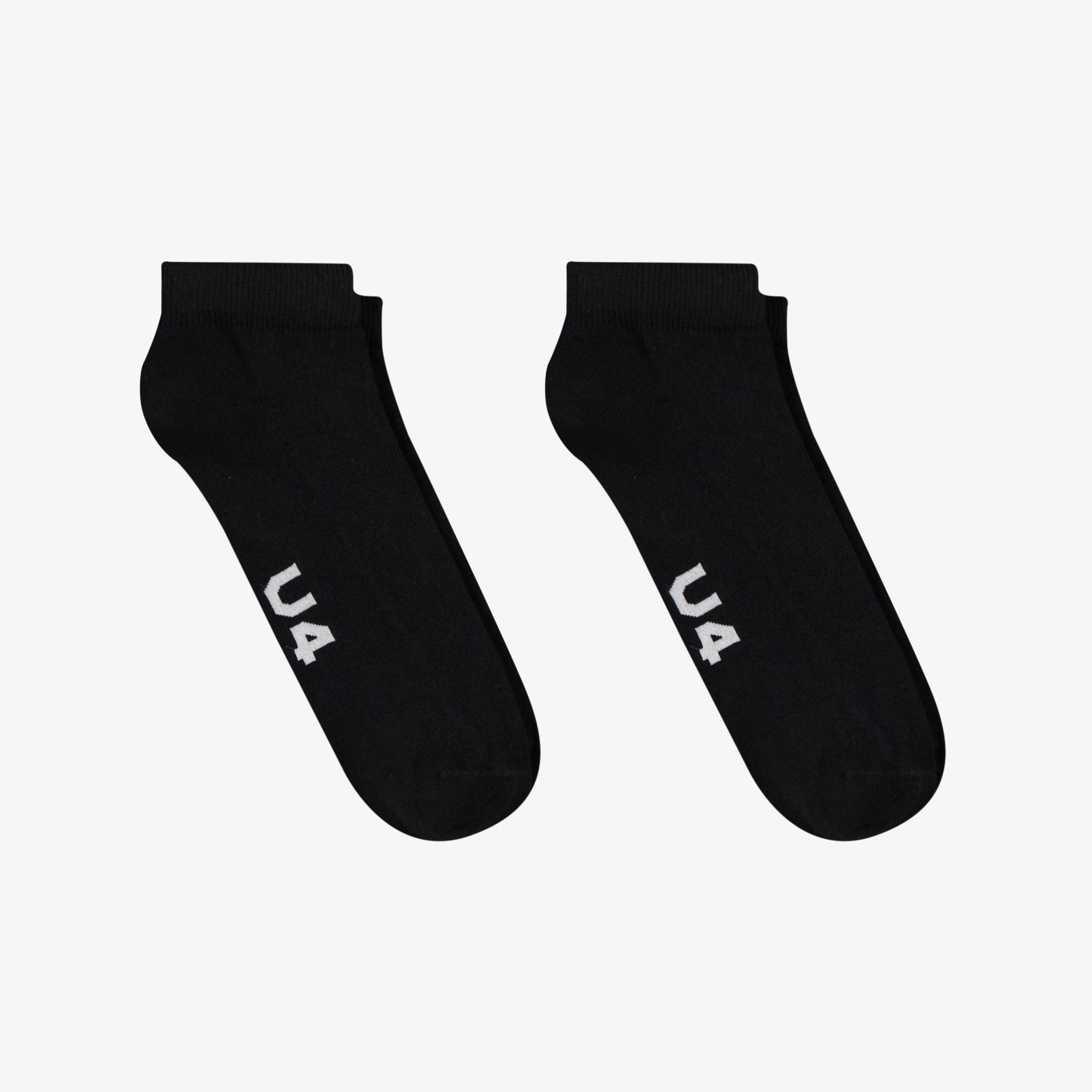 UNITED4 Unisex Siyah 2'li Patik Çorap