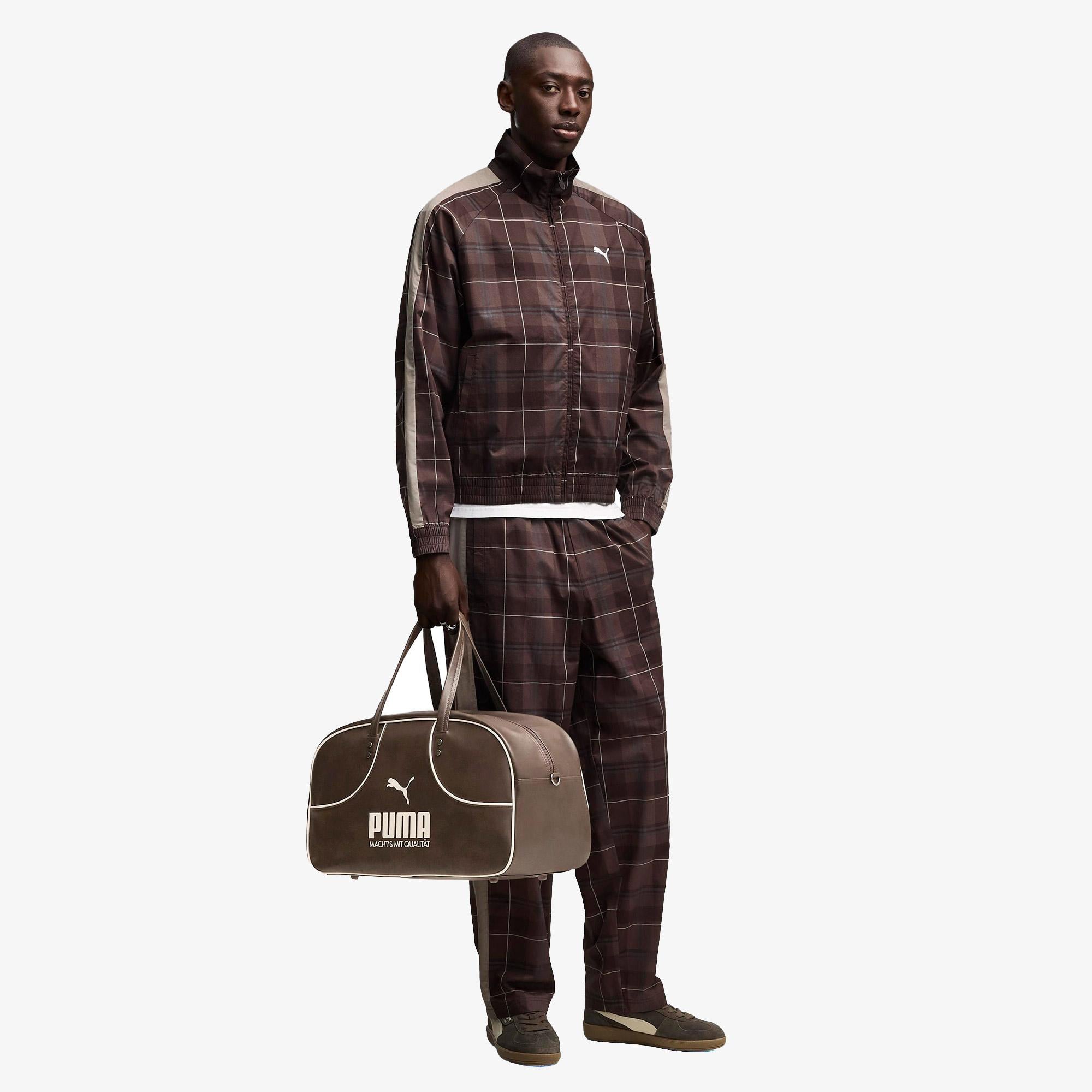 Puma T7 Relaxed Tartan Woven Erkek Kahverengi Ceket