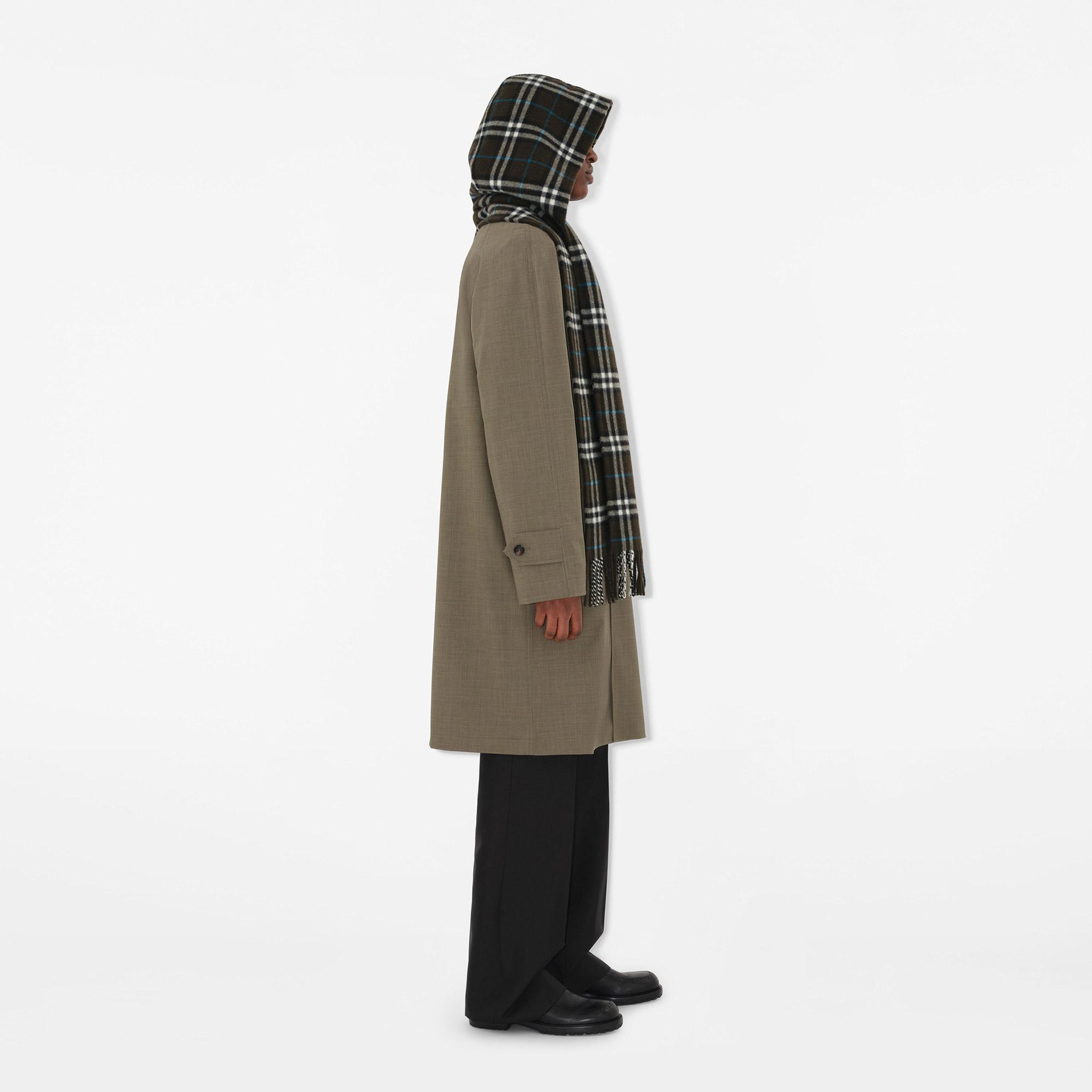 Burberry Check Kaşmir Hooded Kadın Haki Atkı