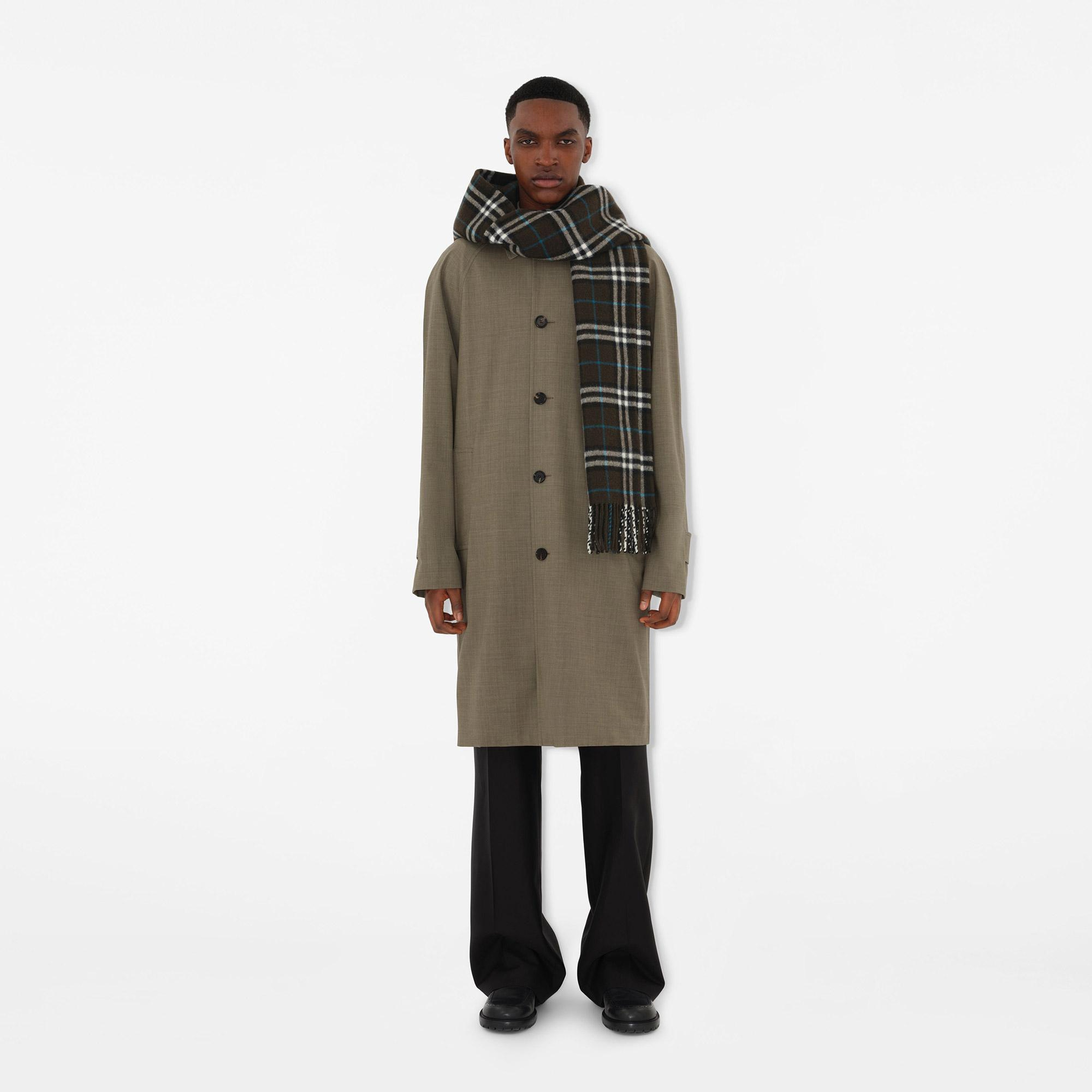 Burberry Check Kaşmir Hooded Kadın Haki Atkı