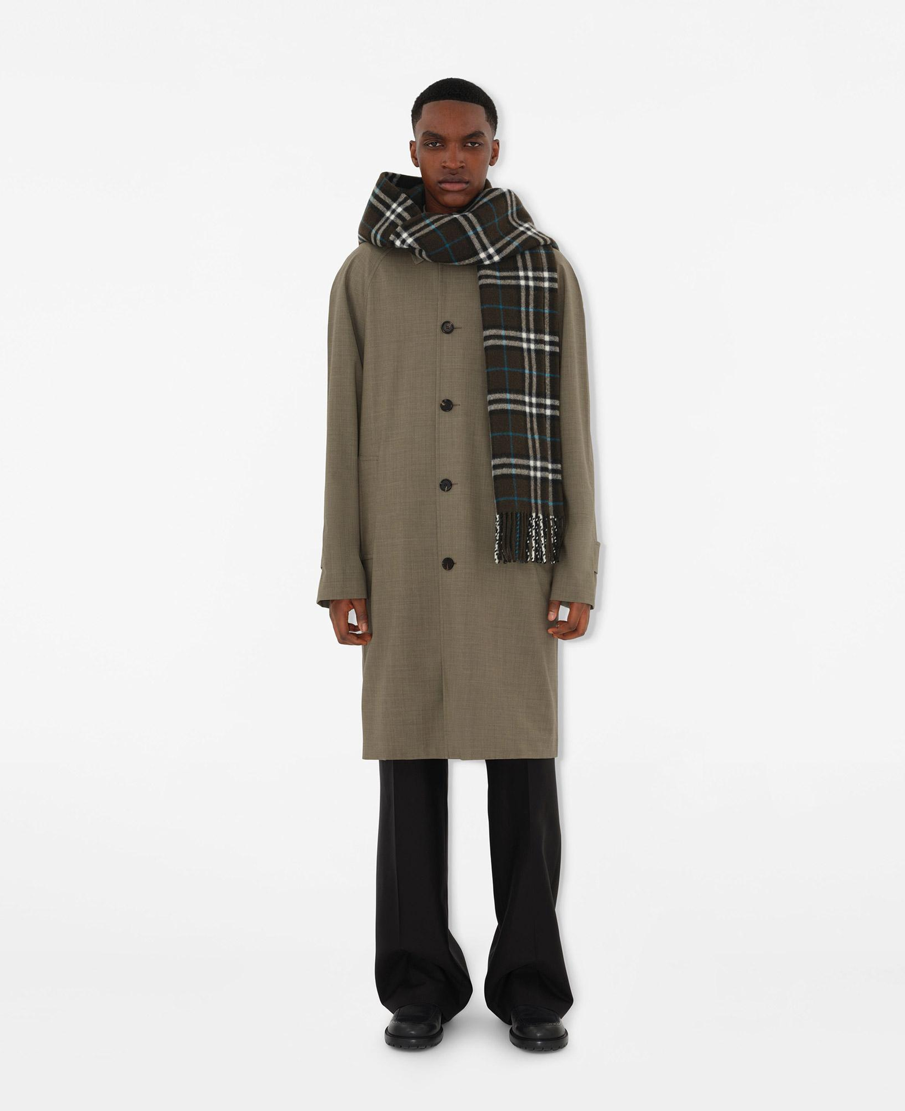 Burberry Check Kaşmir Hooded Kadın Haki Atkı