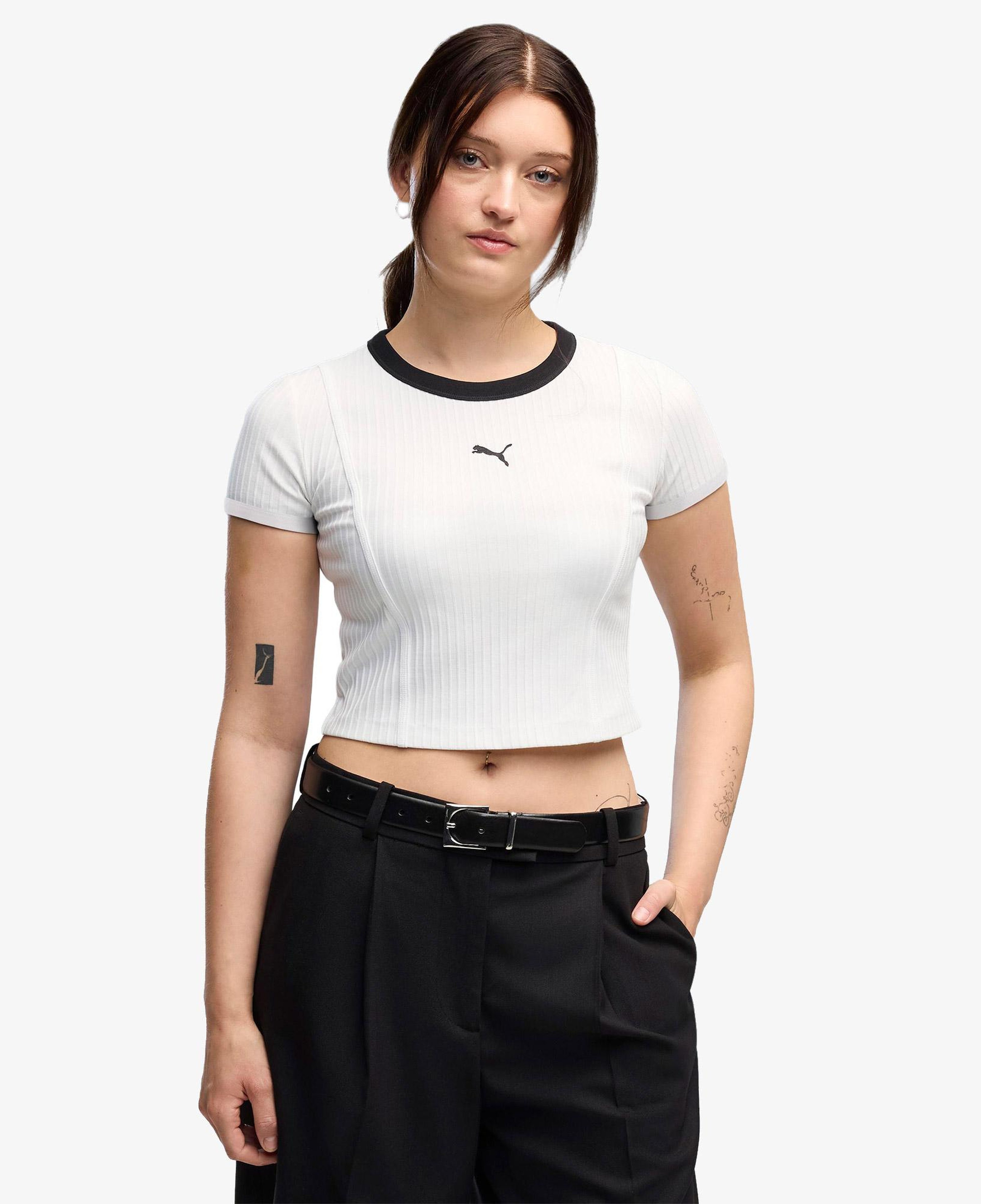 Puma Essential Ribbed Baby Kadın Beyaz T-Shirt
