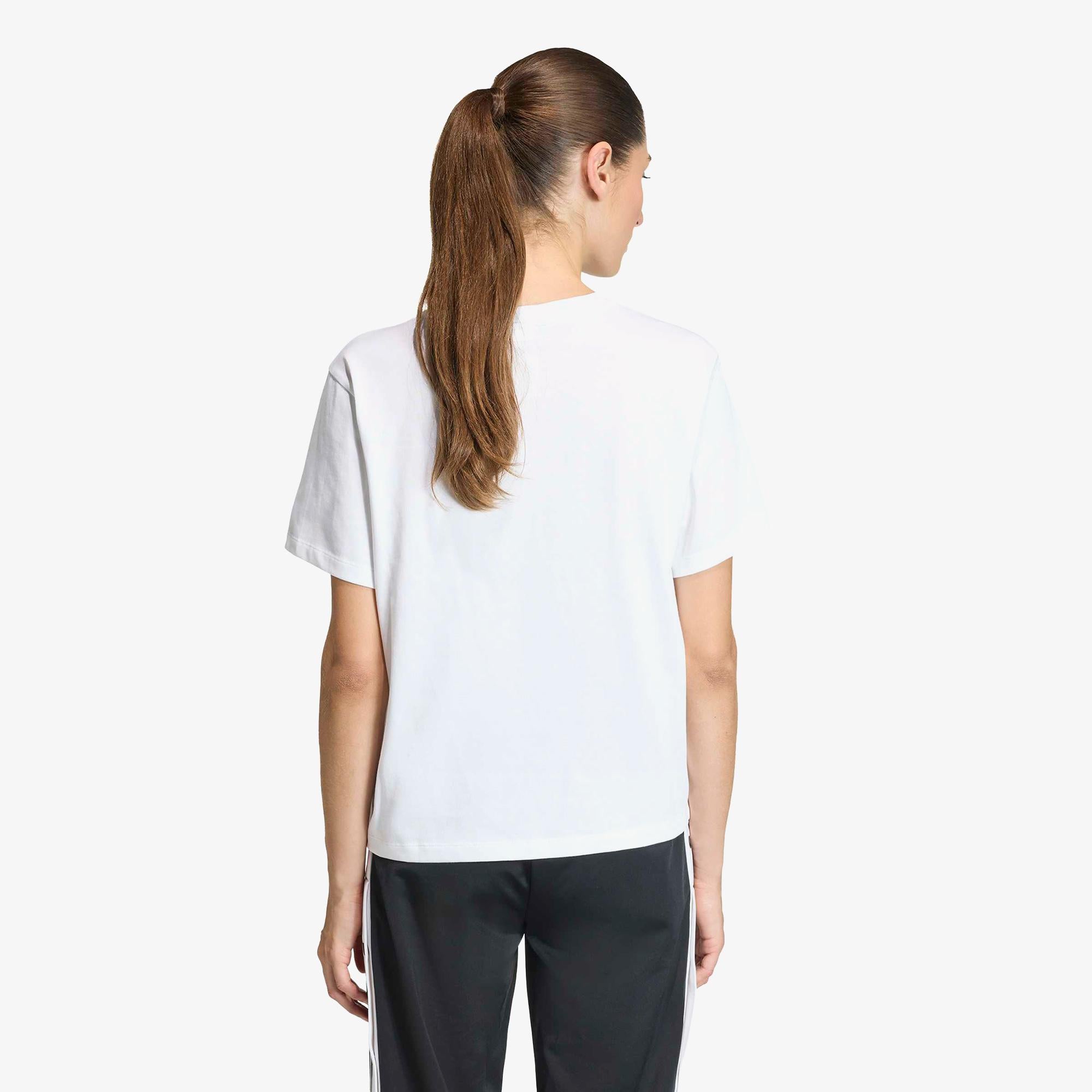 adidas Trefoil Boxy Kadın Beyaz T-Shirt