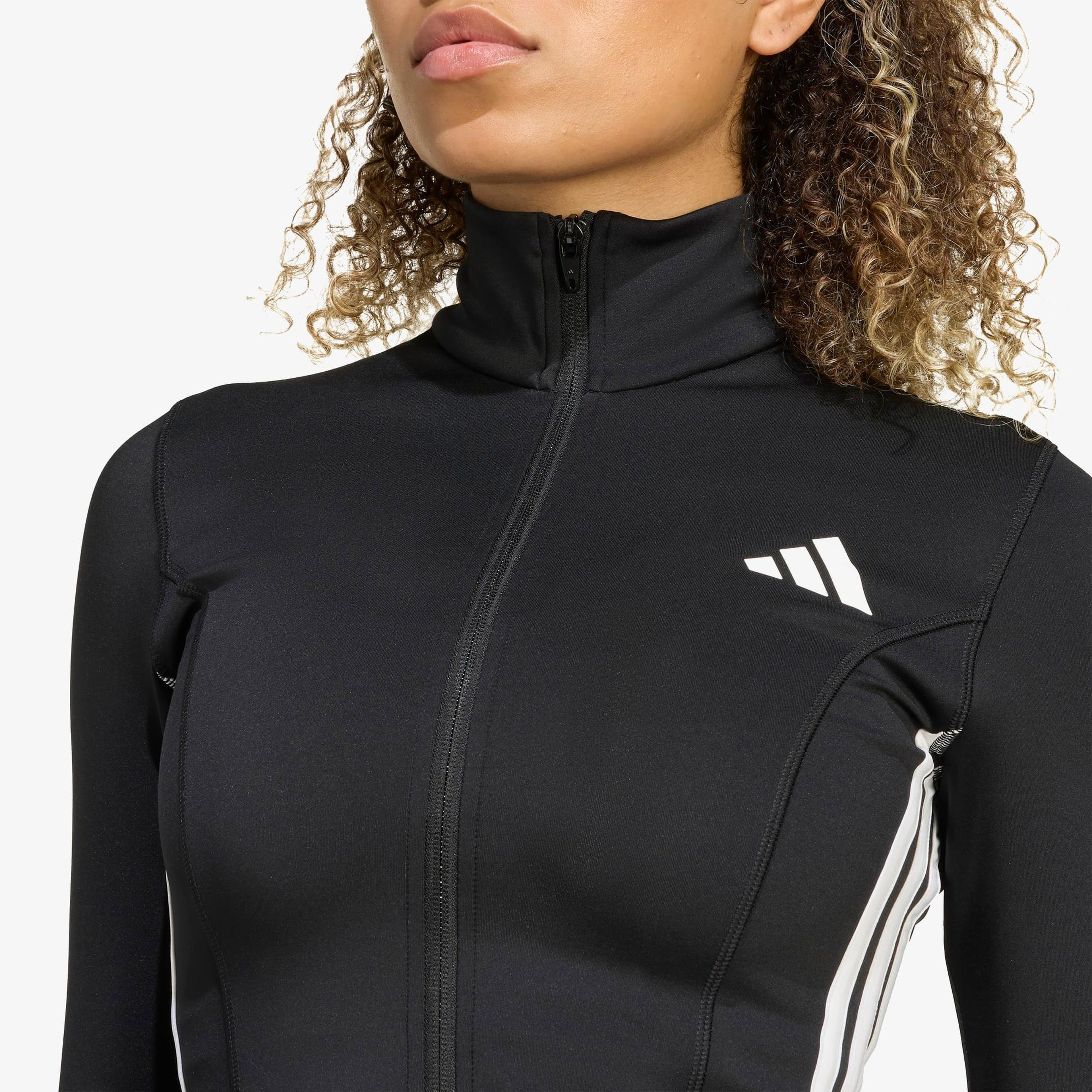 adidas Workout Essentials 3 Bantlı Kadın Siyah Antrenman Eşofman Üstü