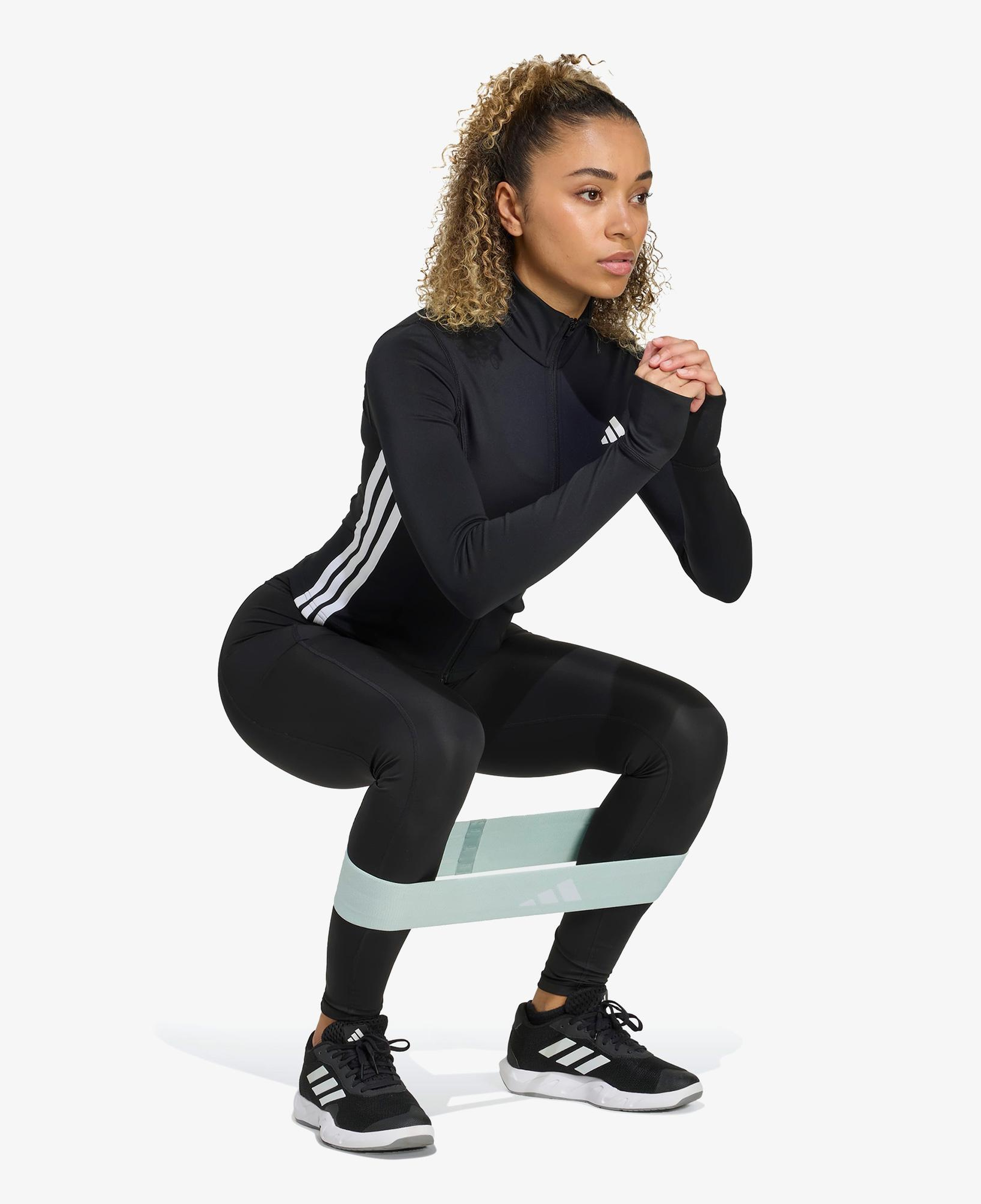 adidas Workout Essentials 3 Bantlı Kadın Siyah Antrenman Eşofman Üstü