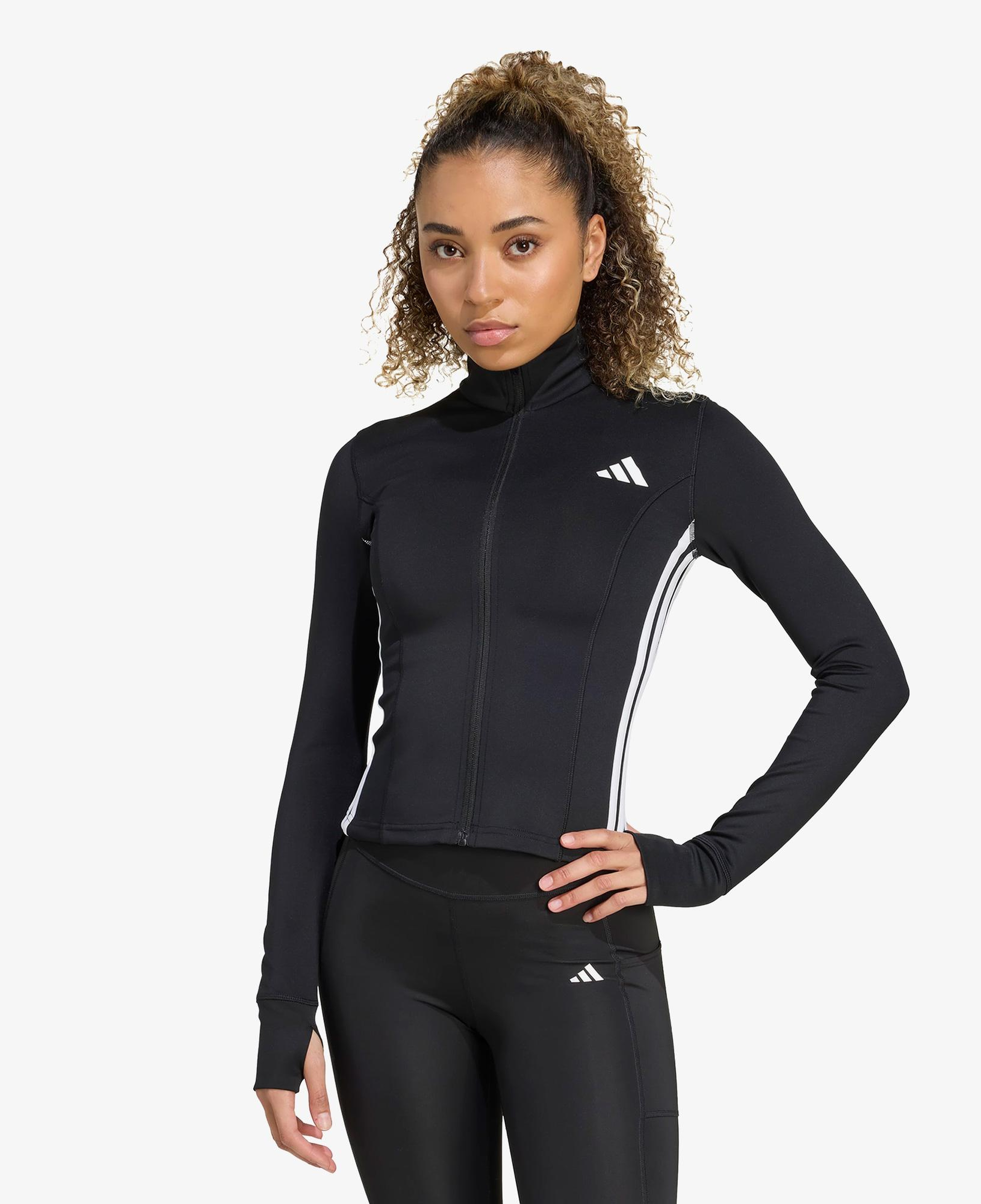 adidas Workout Essentials 3 Bantlı Kadın Siyah Antrenman Eşofman Üstü
