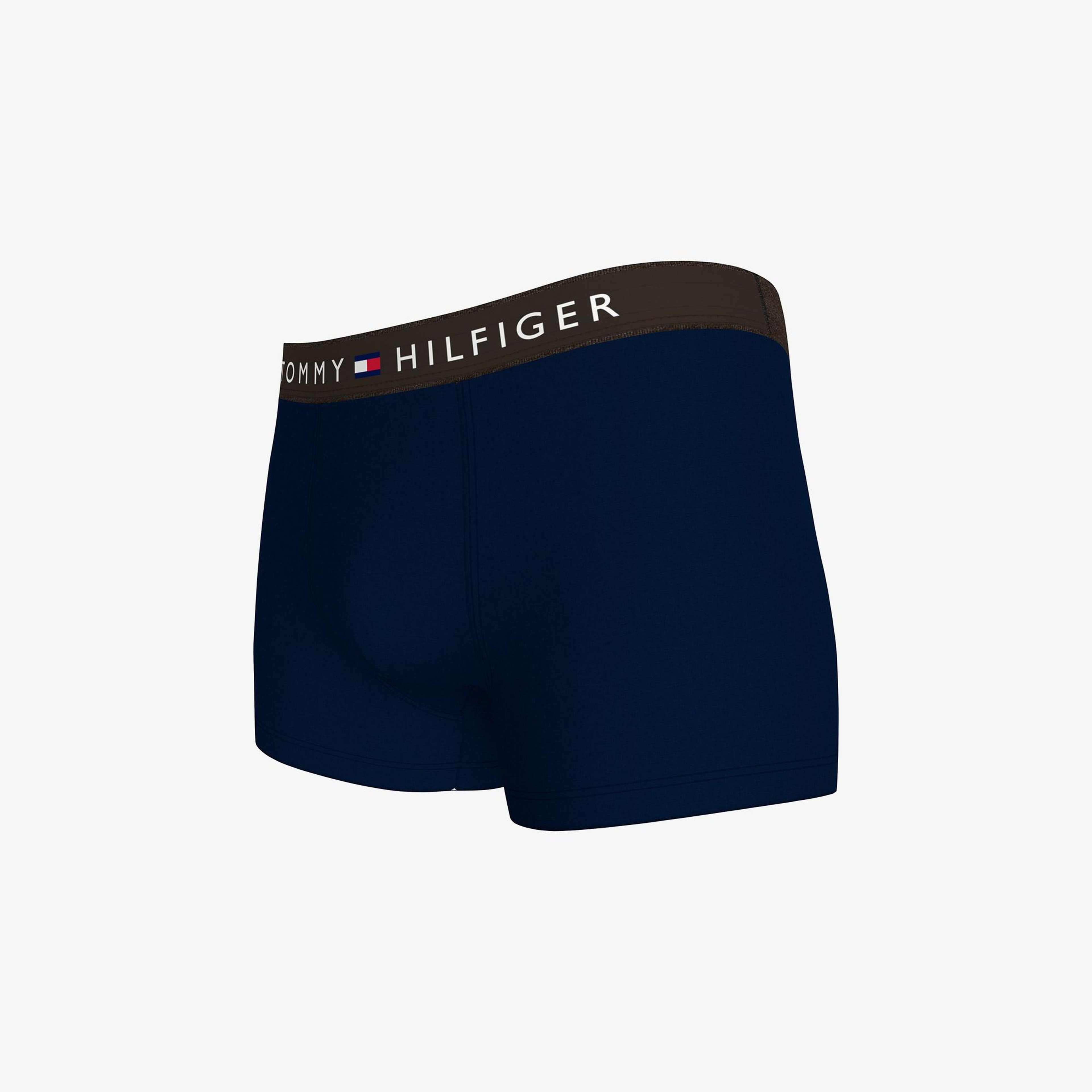 Tommy Hilfiger Trunk 3'lü Erkek Siyah Renkli Bantlı Boxer