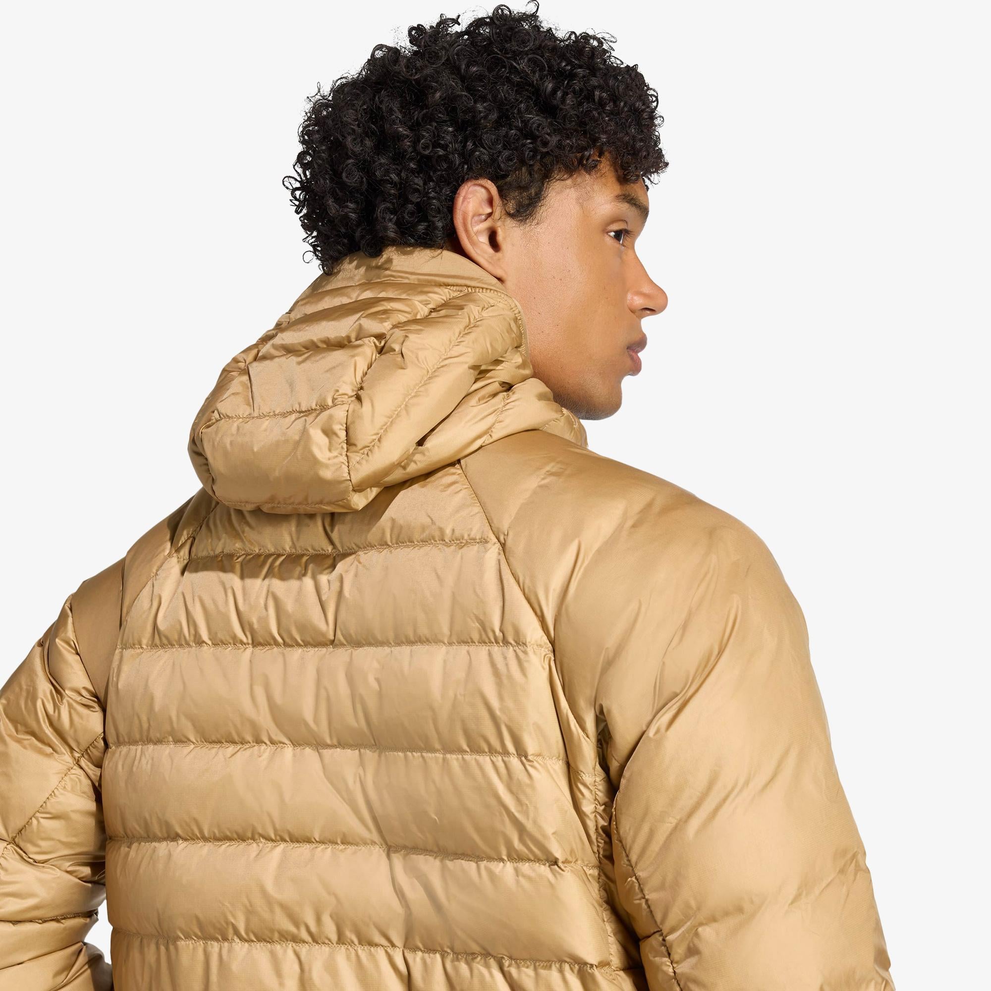 adidas Terrex Xperior Climawarm+ Down Kapüşonlu Erkek Kahverengi Yürüyüş Montu