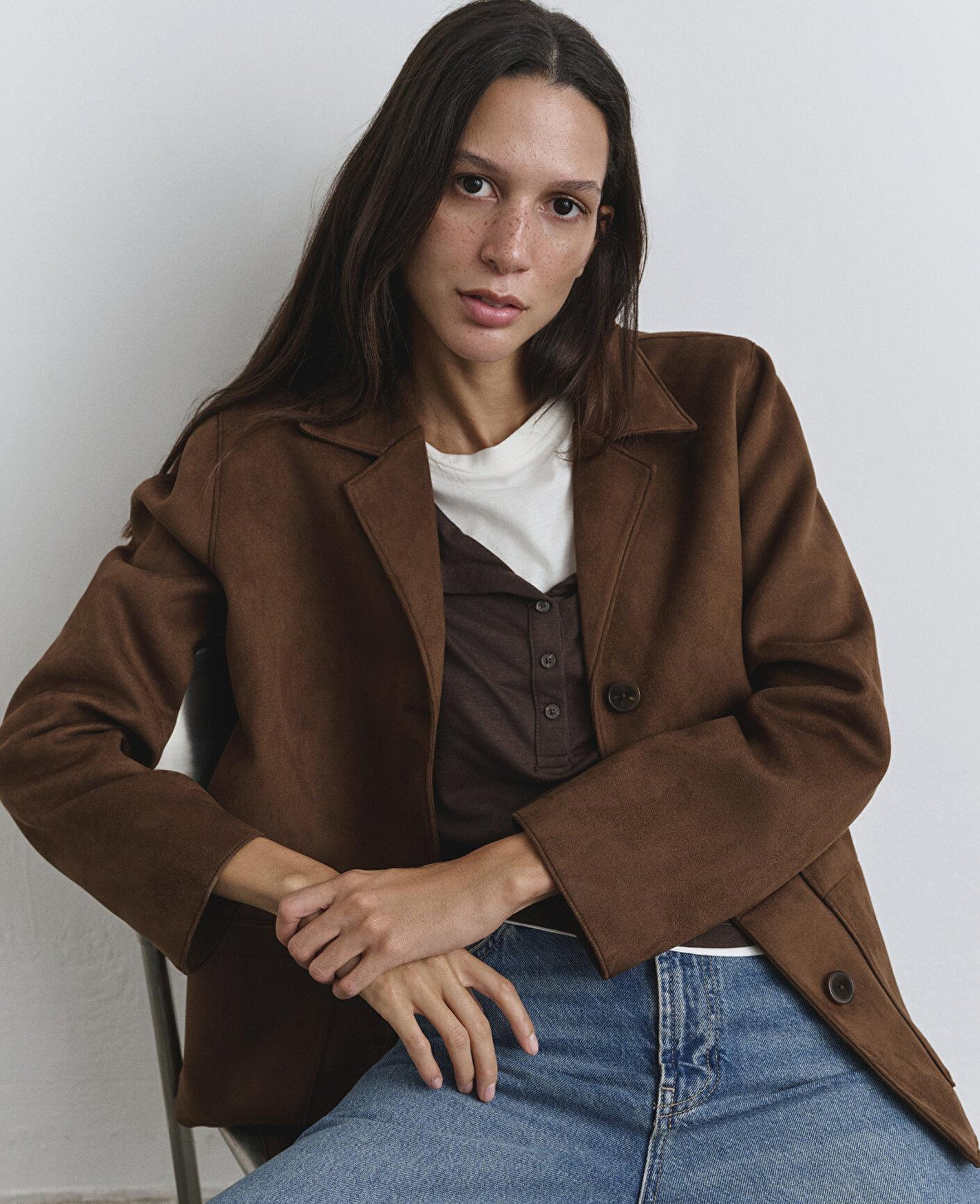 Mavi Suni Süet Kahverengi Blazer 1110831-87736