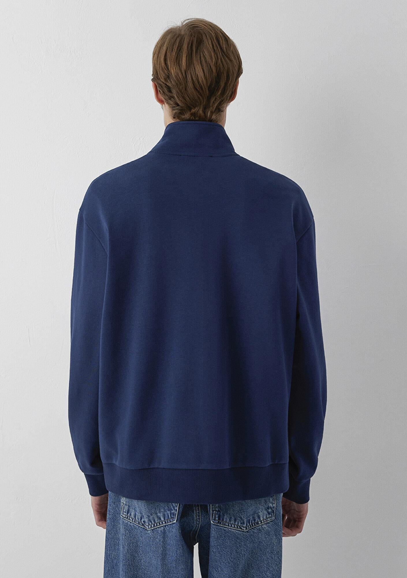 Mavi MJ Baskılı Dik Yaka Lacivert Sweatshirt 0S10686-82318