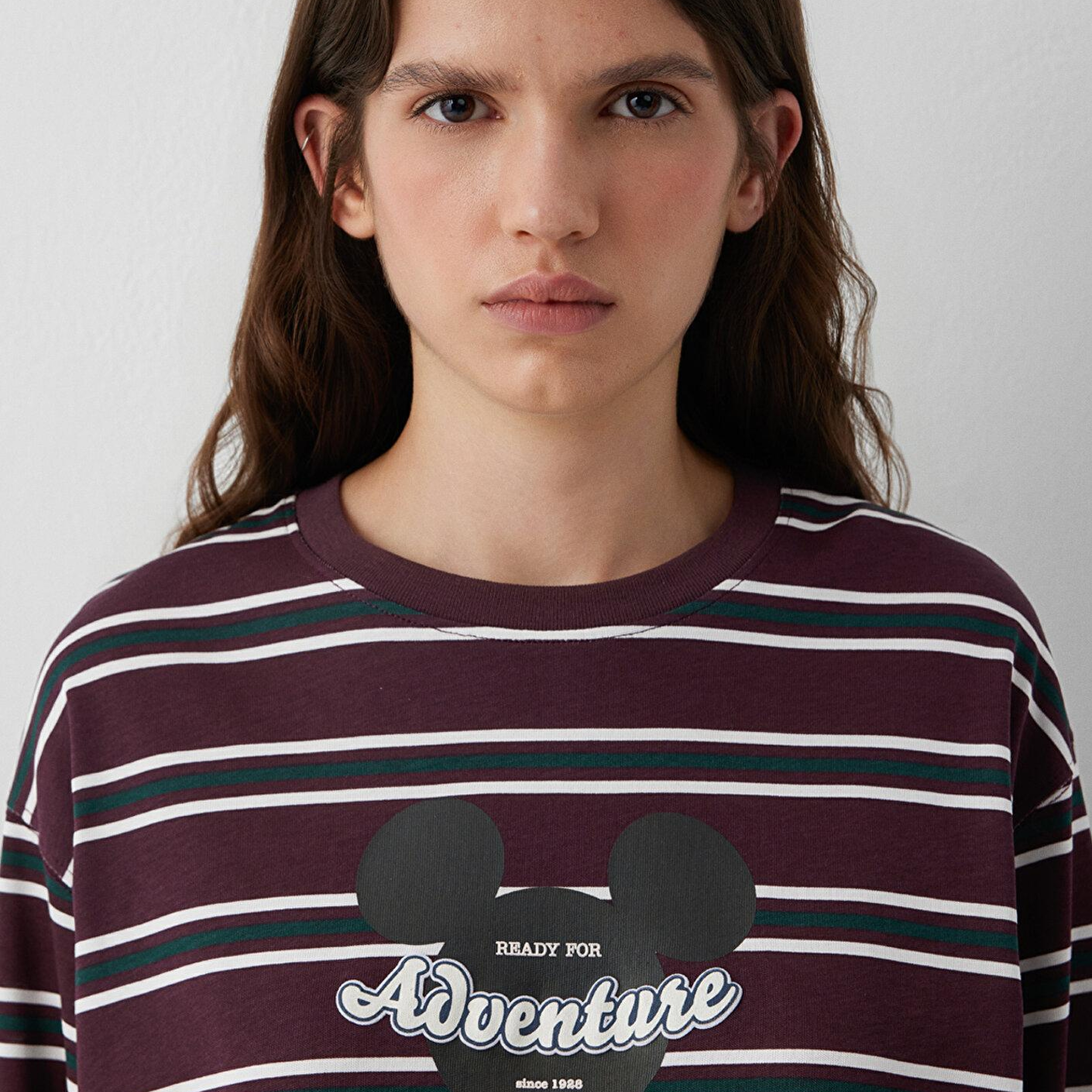 Mavi Mickey Mouse Baskılı Tişört Loose Fit / Bol Rahat Kesim 1620368-A7452