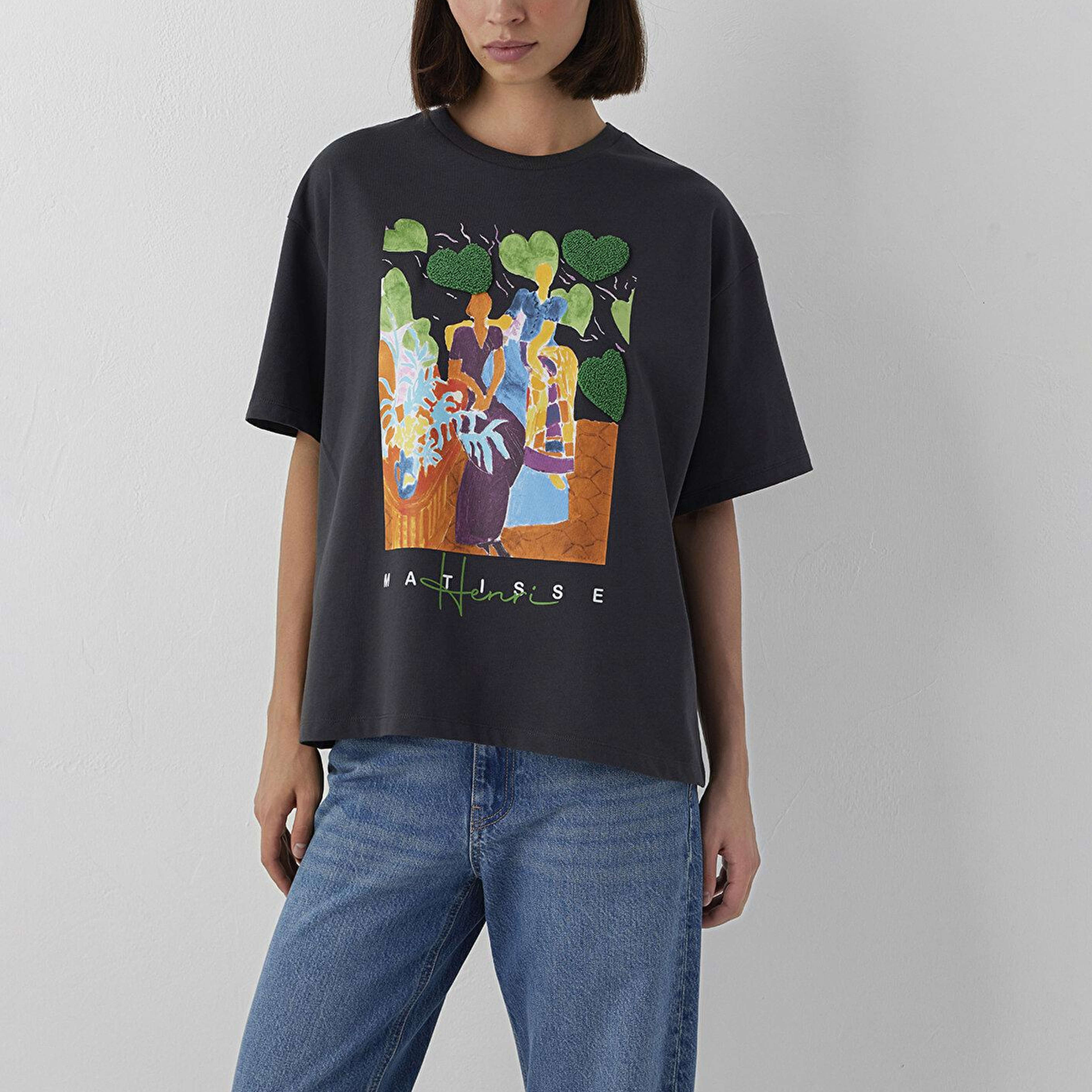 Mavi Matisse Baskılı Tişört Oversize / Geniş Kesim 1620158-70087