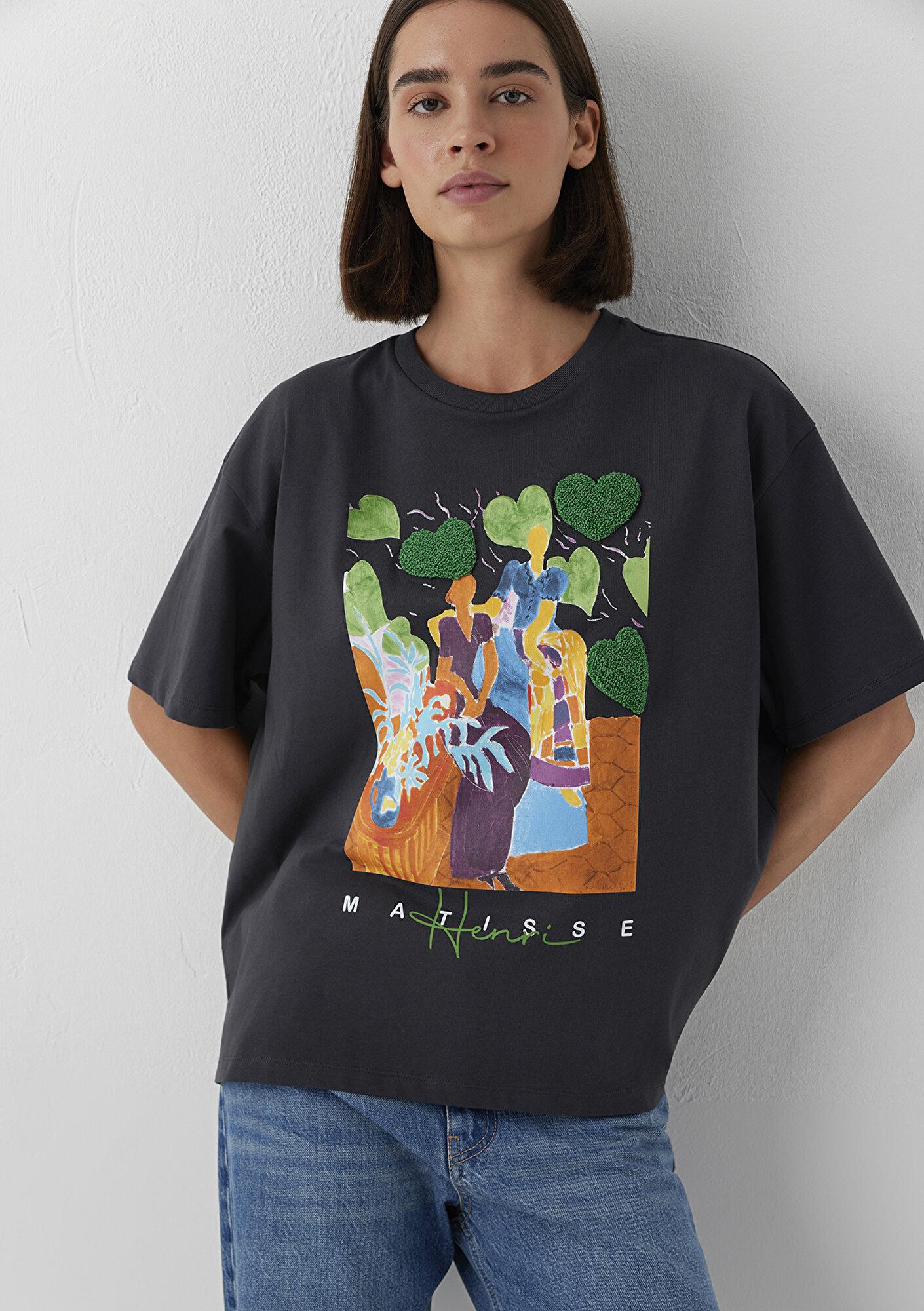 Mavi Matisse Baskılı Tişört Oversize / Geniş Kesim 1620158-70087