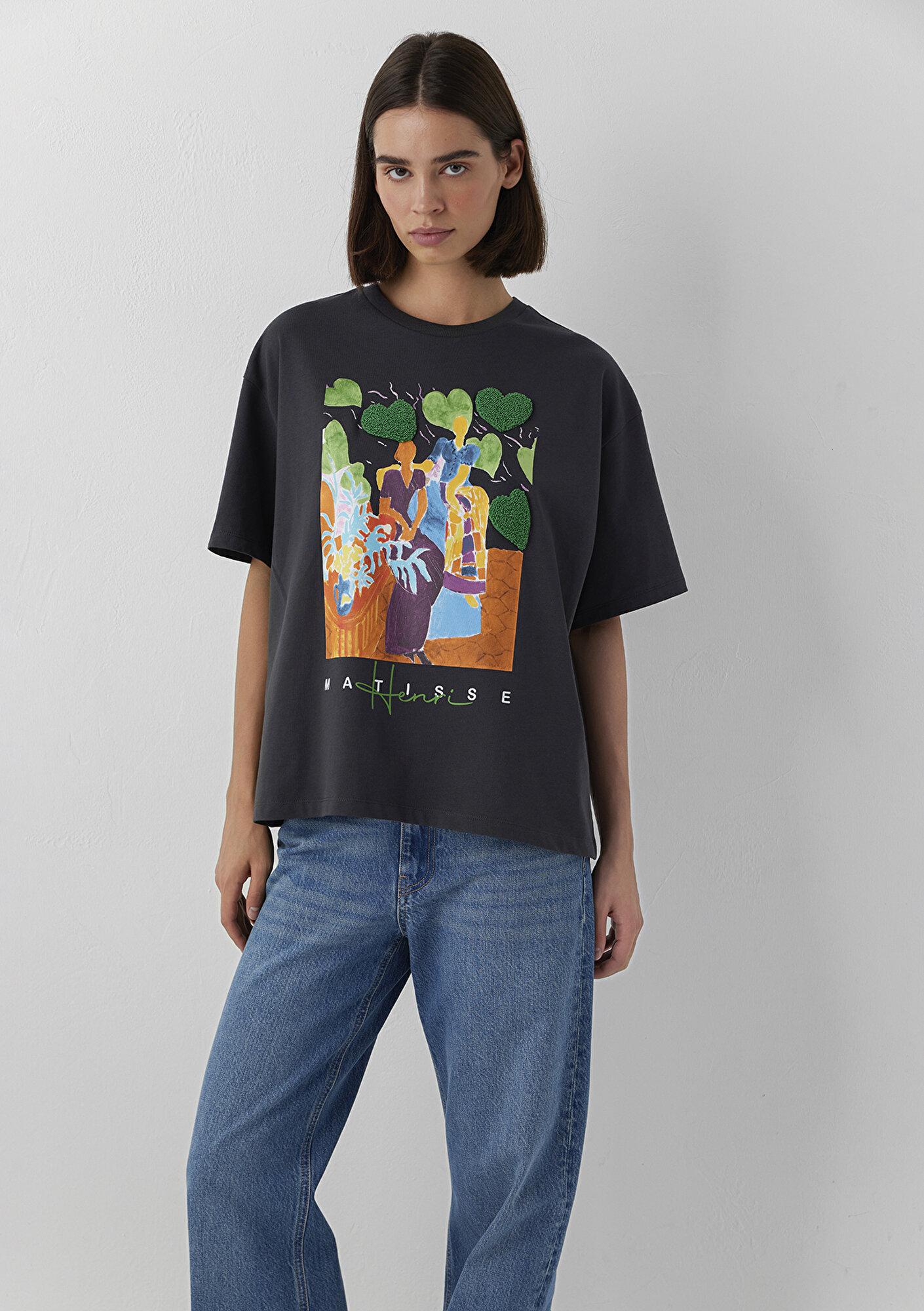 Mavi Matisse Baskılı Tişört Oversize / Geniş Kesim 1620158-70087