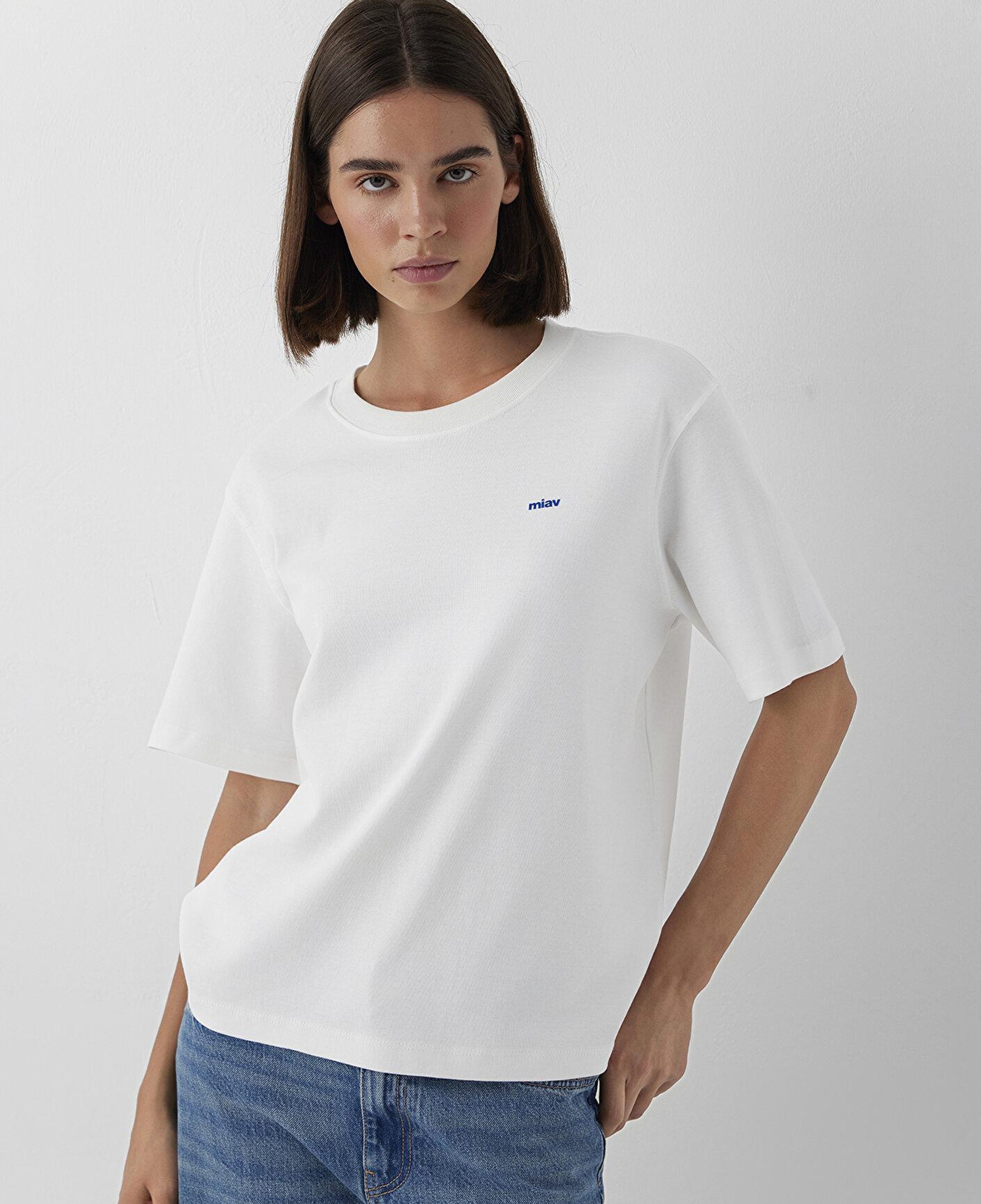 Mavi Miav Baskılı Ekru Tişört Regular Fit / Normal Kesim 1620470-70057