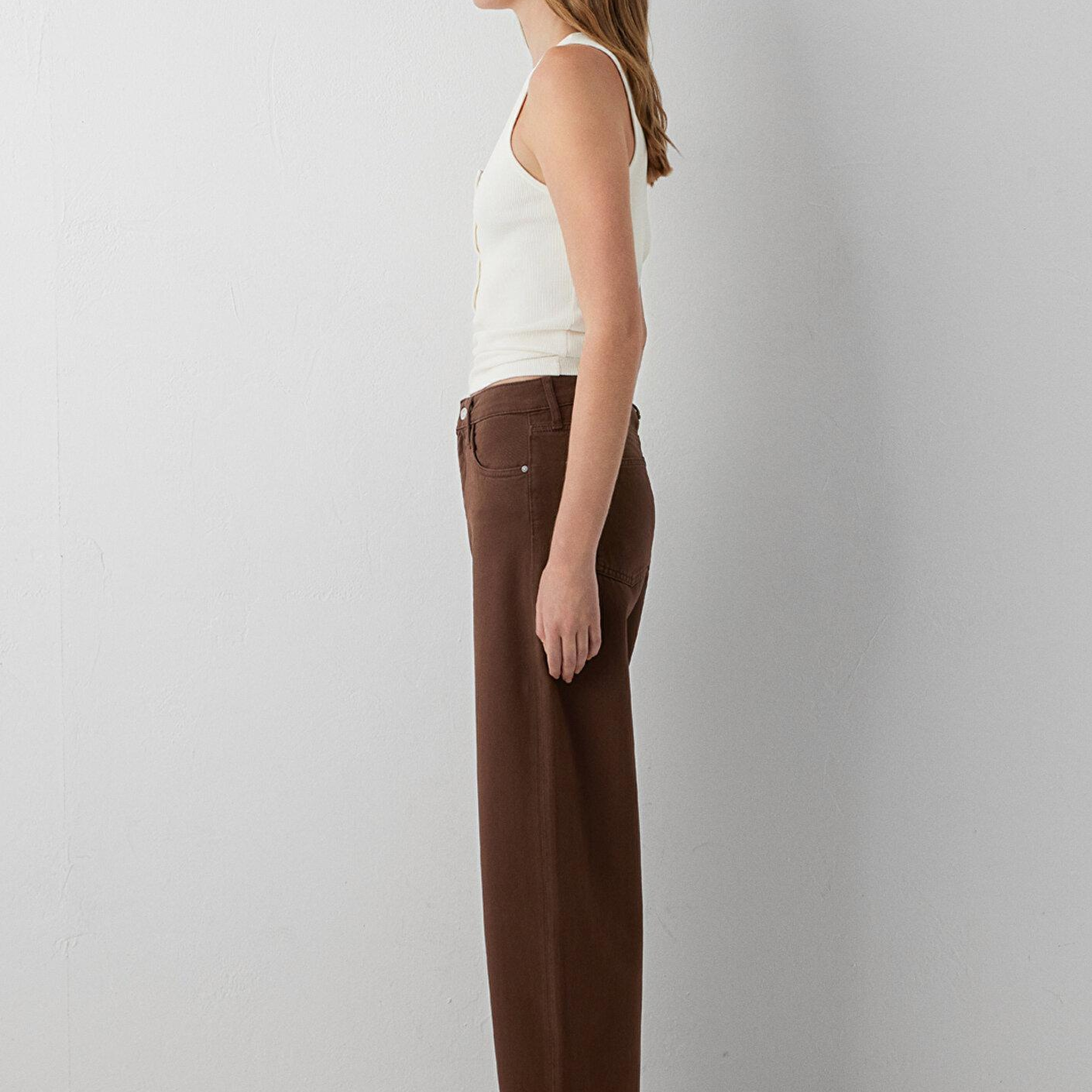 Mavi Leila Real Blue Kahverengi Gabardin Pantolon 1010600-A7453