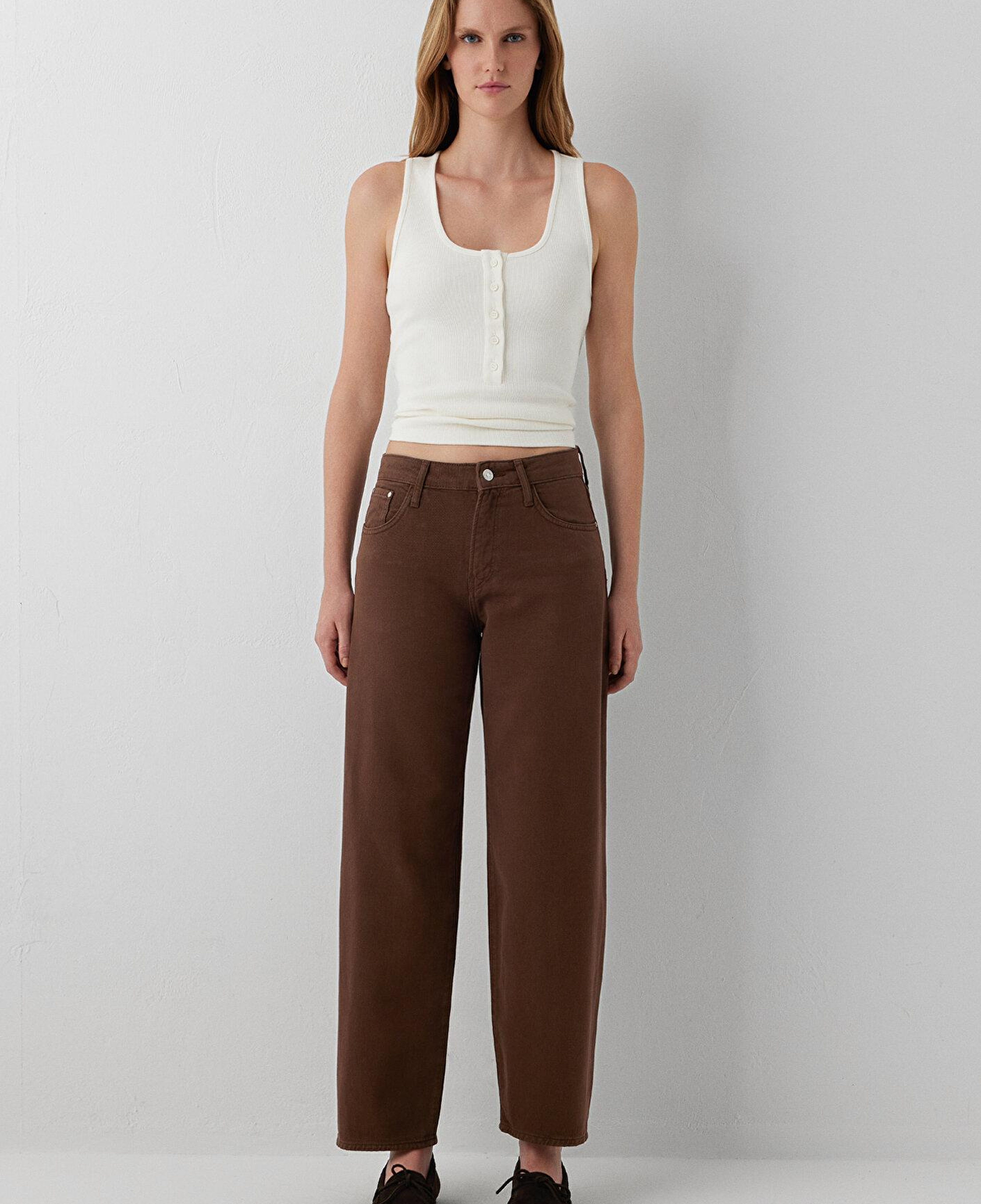 Mavi Leila Real Blue Kahverengi Gabardin Pantolon 1010600-A7453