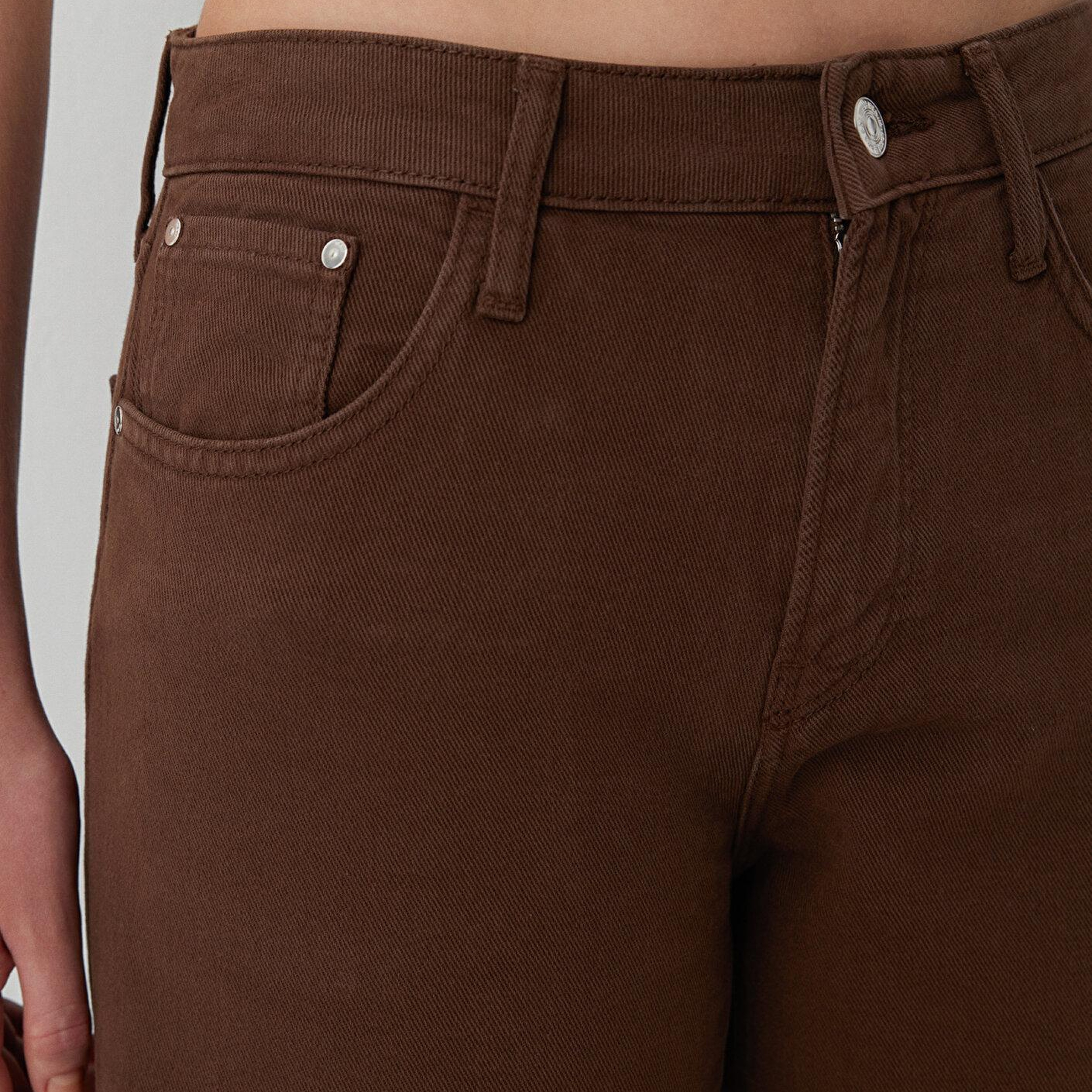 Mavi Leila Real Blue Kahverengi Gabardin Pantolon 1010600-A7453
