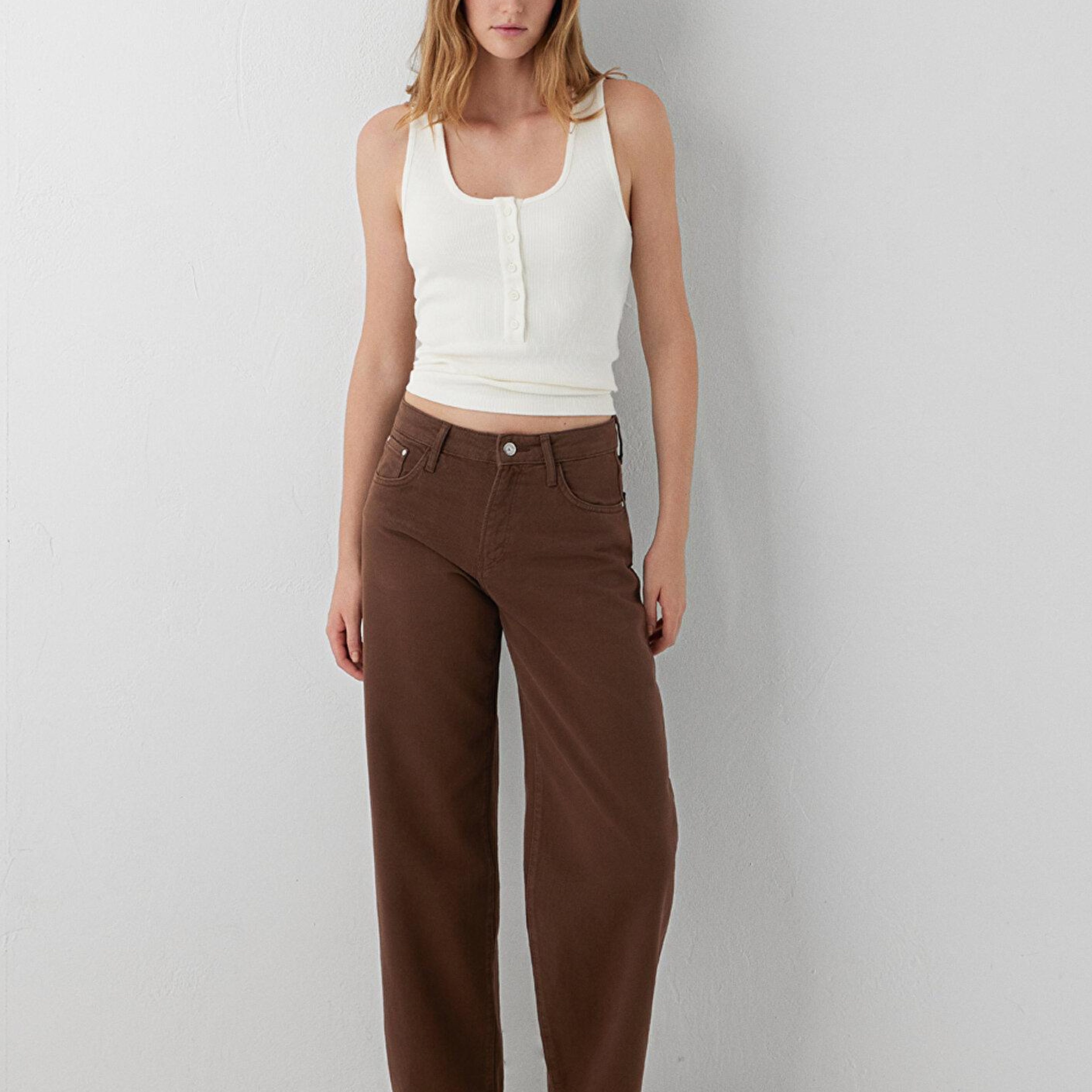 Mavi Leila Real Blue Kahverengi Gabardin Pantolon 1010600-A7453